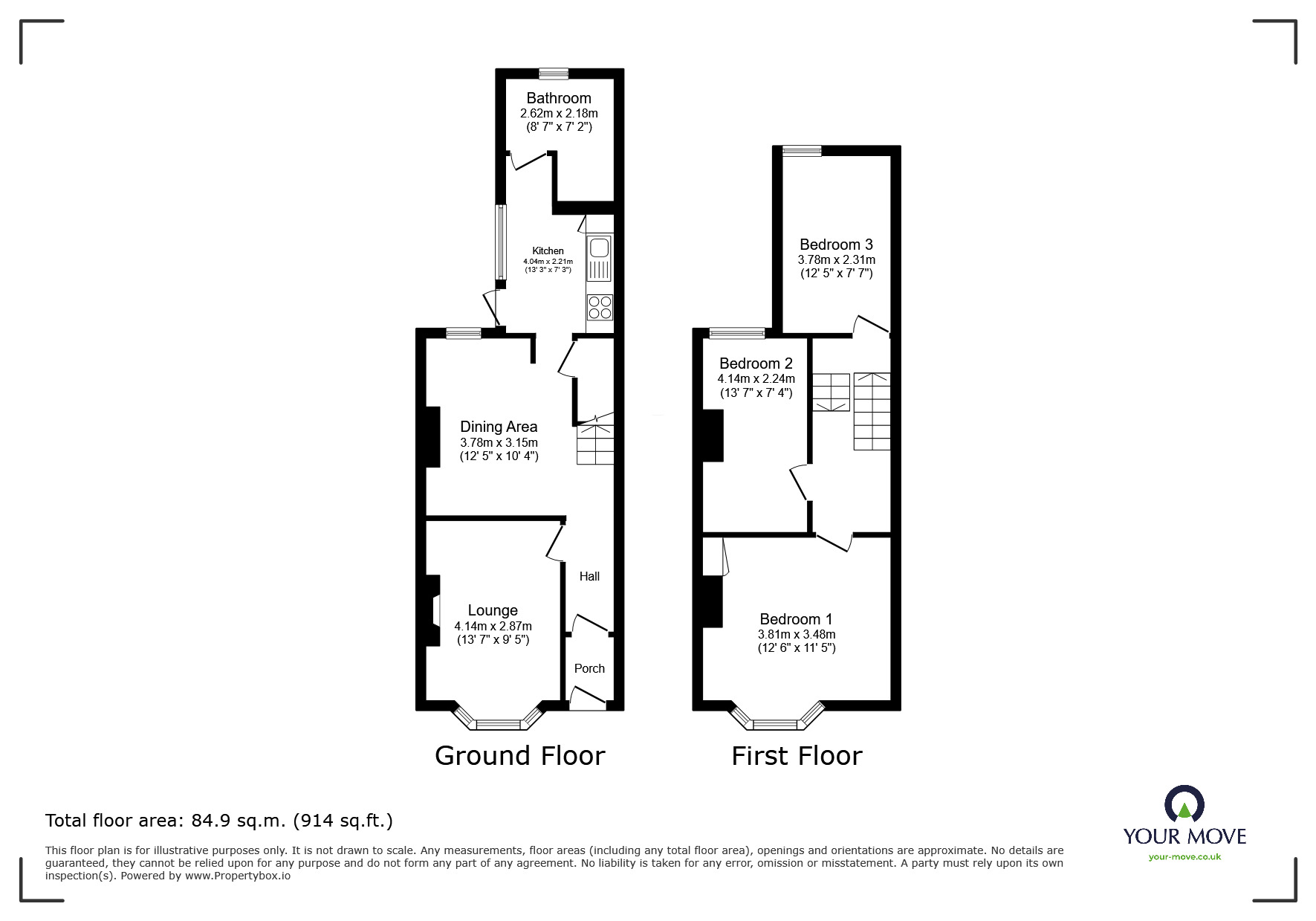 Floorplan of 3 bedroom Mid Terrace House for sale, Alexandra Road, Sheerness, Kent, ME12