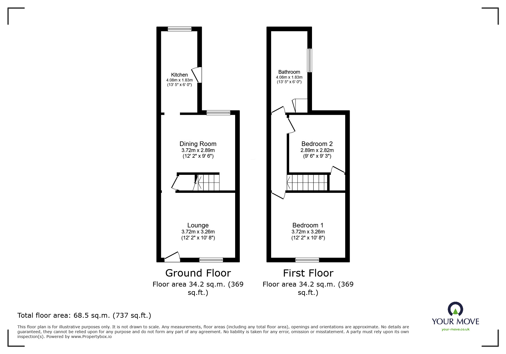Floorplan of 2 bedroom Mid Terrace House for sale, Alma Street, Sheerness, Kent, ME12