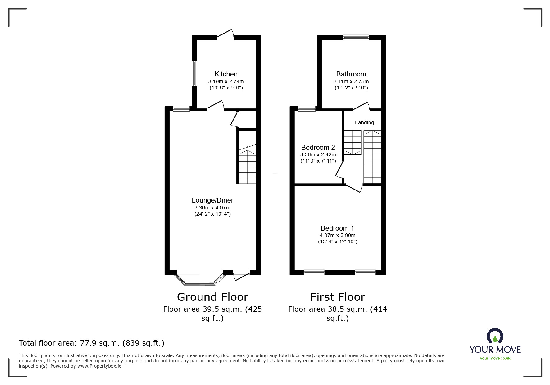 Floorplan of 2 bedroom Mid Terrace House for sale, Dumergue Avenue, Queenborough, Kent, ME11