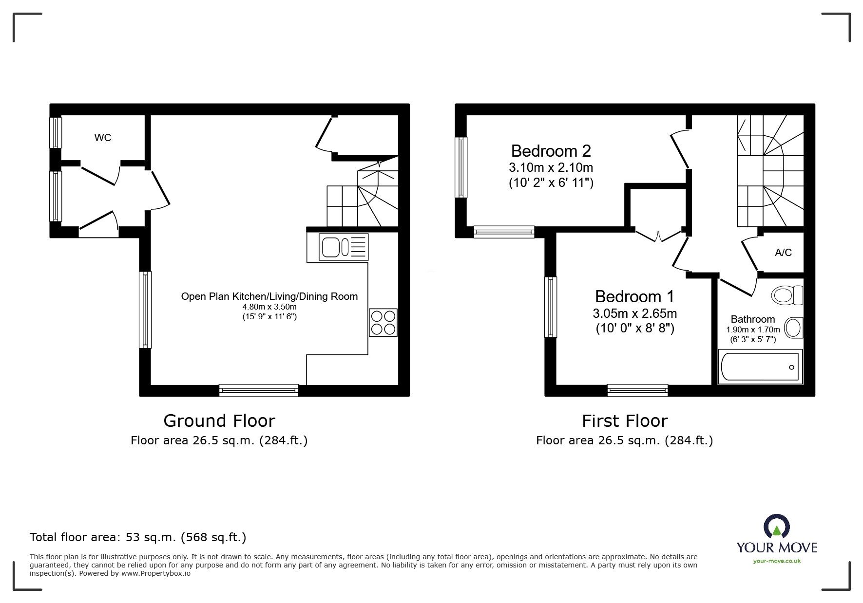 Floorplan of 2 bedroom End Terrace House for sale, Mallow Road, Minster on Sea, Kent, ME12