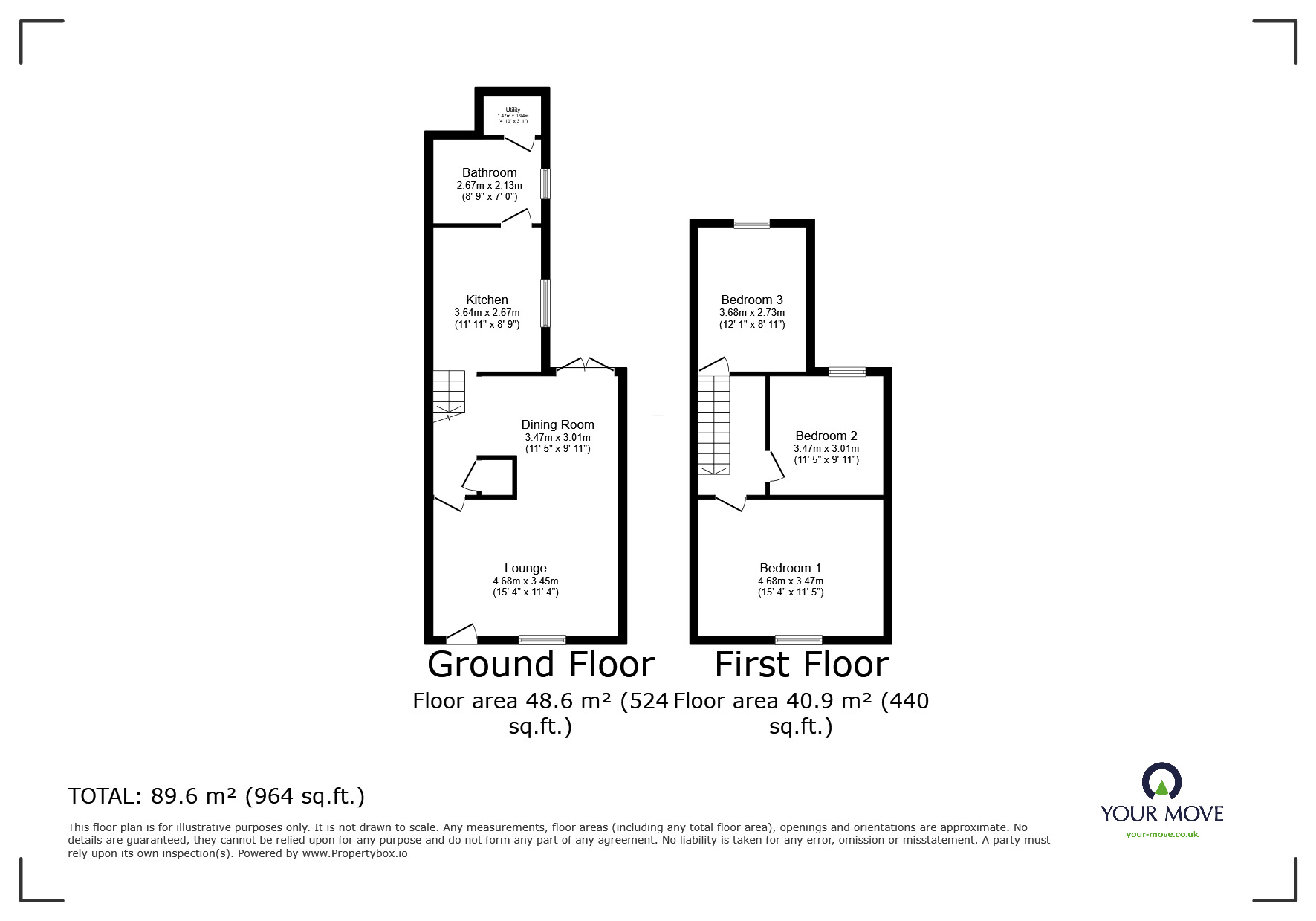 Floorplan of 3 bedroom Mid Terrace House to rent, James Street, Sheerness, Kent, ME12