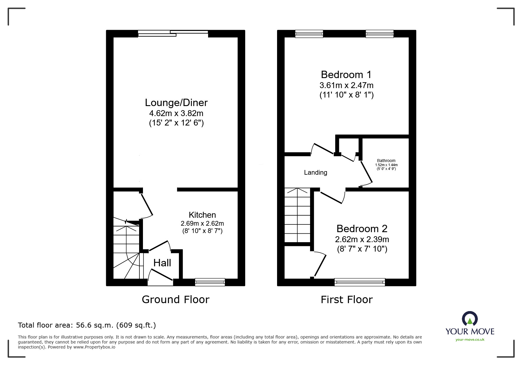 Floorplan of 2 bedroom Mid Terrace House for sale, Anne Boleyn Close, Eastchurch, Kent, ME12