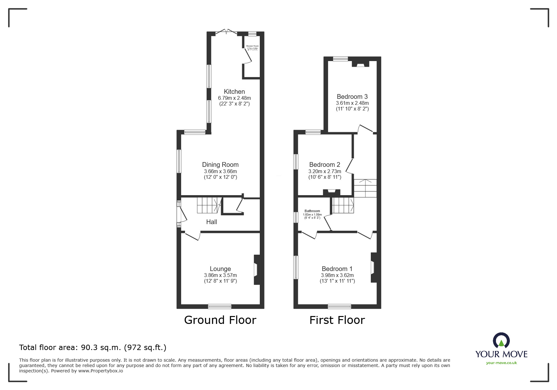 Floorplan of 3 bedroom End Terrace House for sale, Coronation Road, Sheerness, Kent, ME12