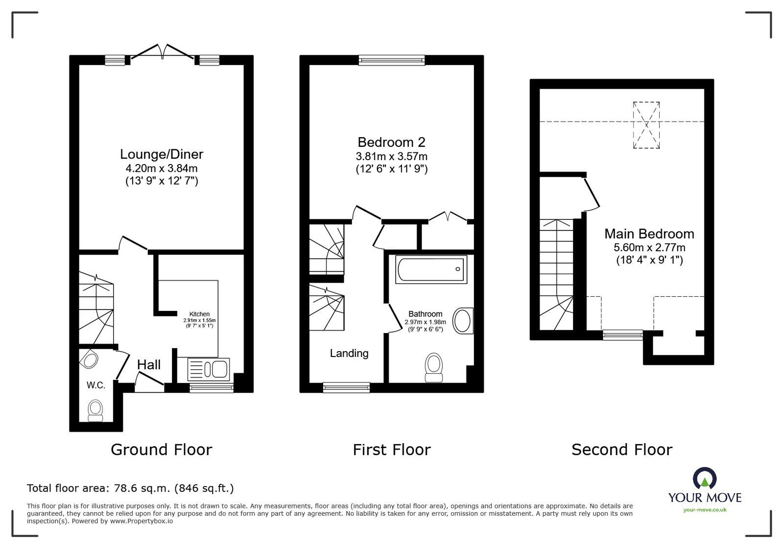 Floorplan of 2 bedroom Mid Terrace House to rent, Halfway Road, Minster on Sea, Kent, ME12
