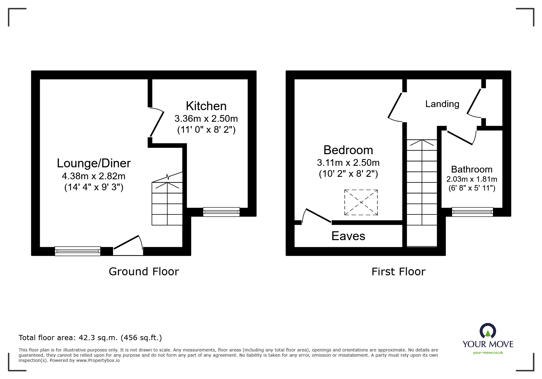 Floorplan of 1 bedroom End Terrace House for sale, Lovell Road, Minster on Sea, Kent, ME12
