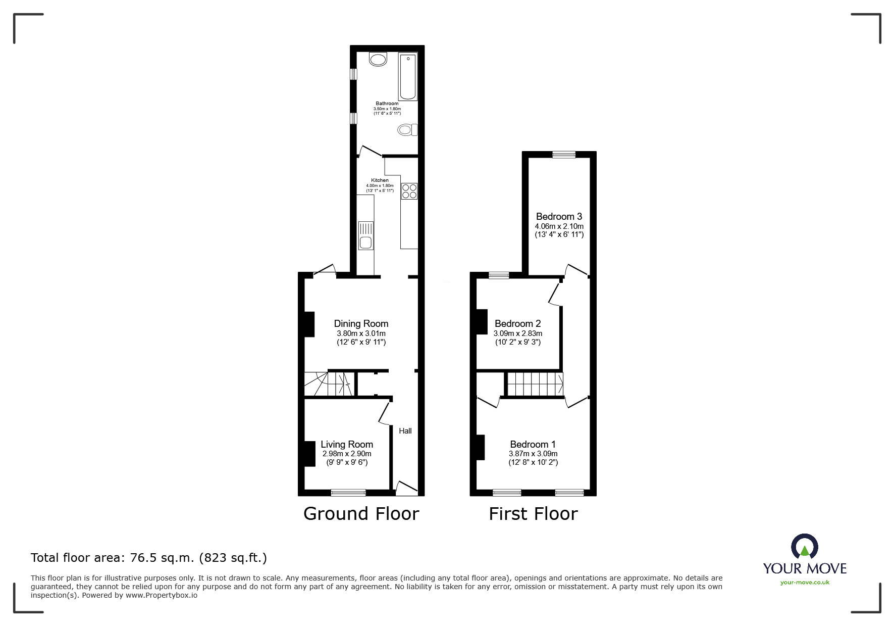 Floorplan of 3 bedroom Mid Terrace House for sale, Alma Street, Sheerness, ME12