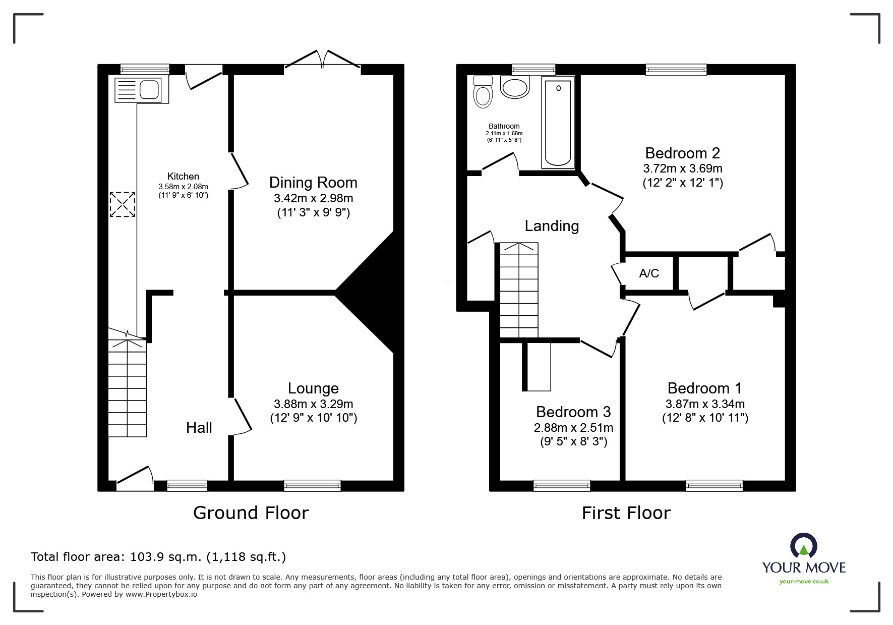 Floorplan of 3 bedroom Mid Terrace House for sale, Queensway, Sheerness, Kent, ME12
