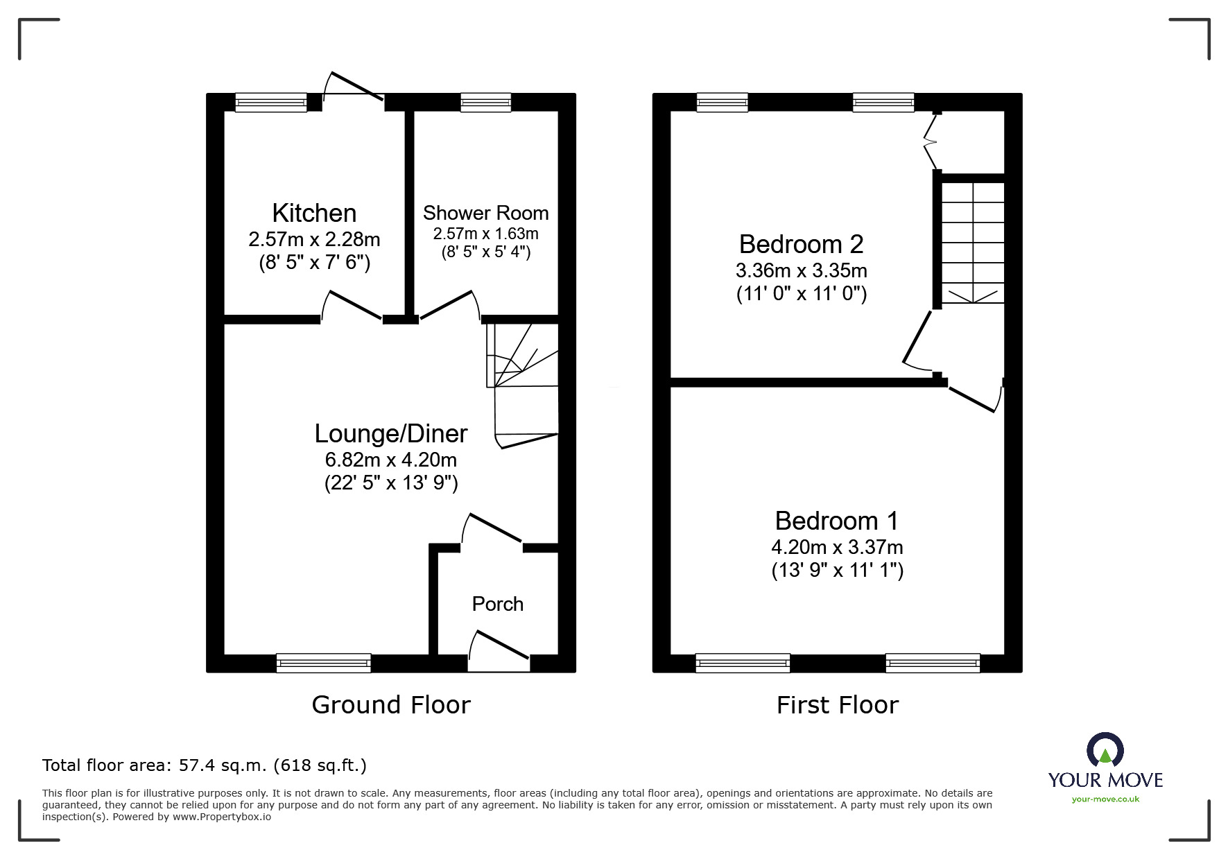 Floorplan of 2 bedroom Mid Terrace House for sale, Barton Hill Drive, Minster on Sea, Kent, ME12
