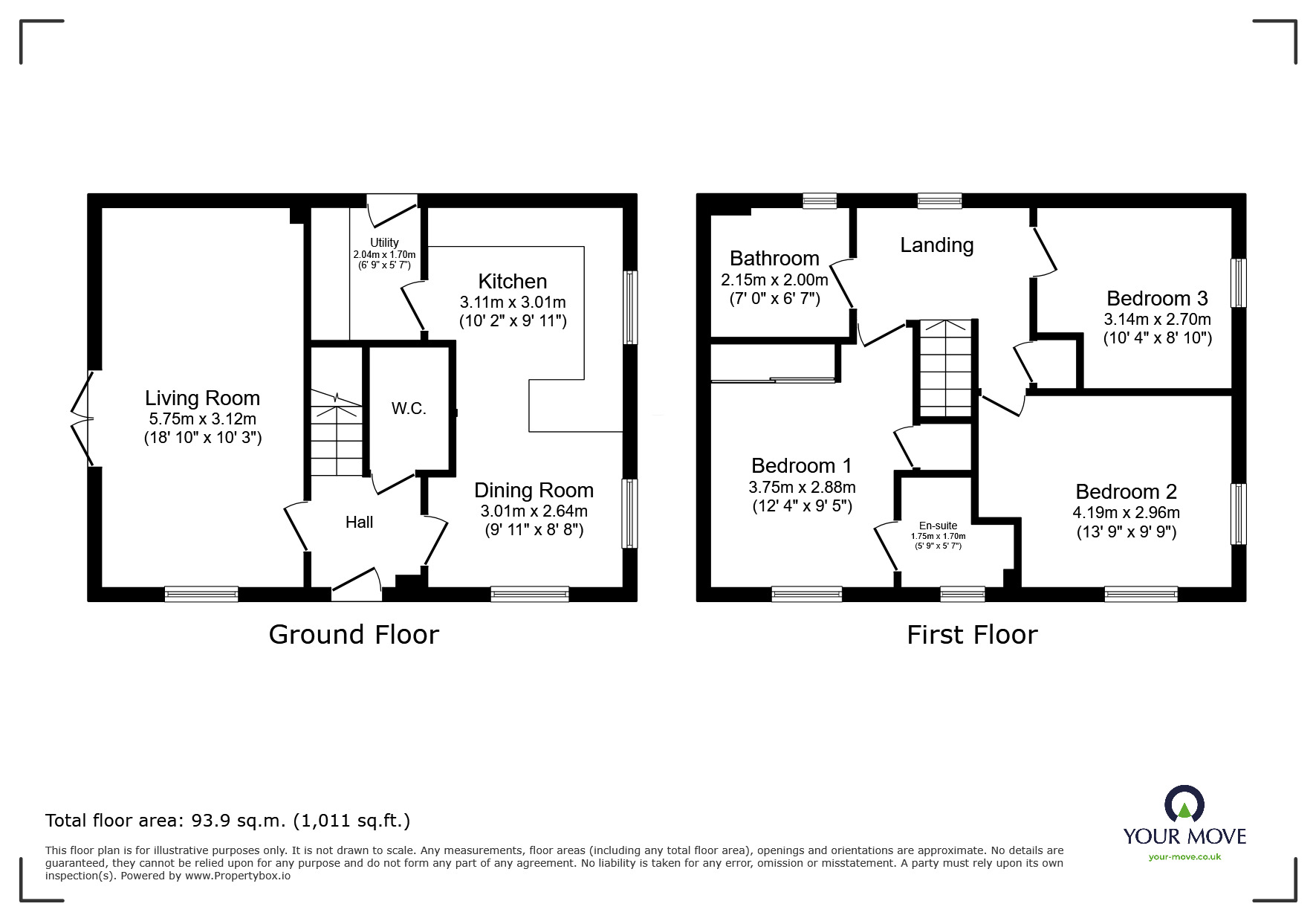 Floorplan of 3 bedroom Detached House for sale, Bullfinch Mews, Minster on Sea, Kent, ME12