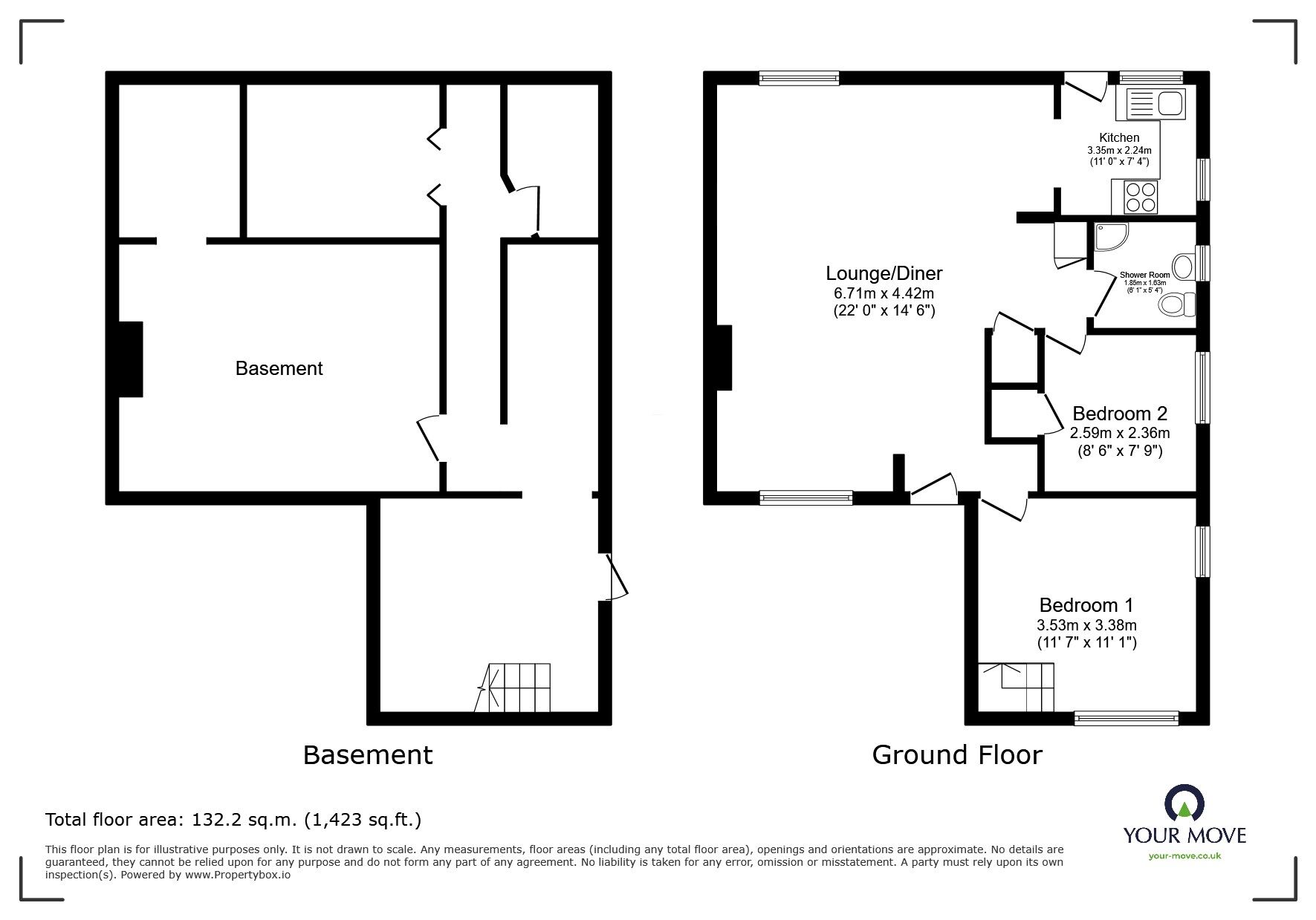 Floorplan of 2 bedroom End Terrace Bungalow for sale, Lynmouth Drive, Minster on Sea, Kent, ME12