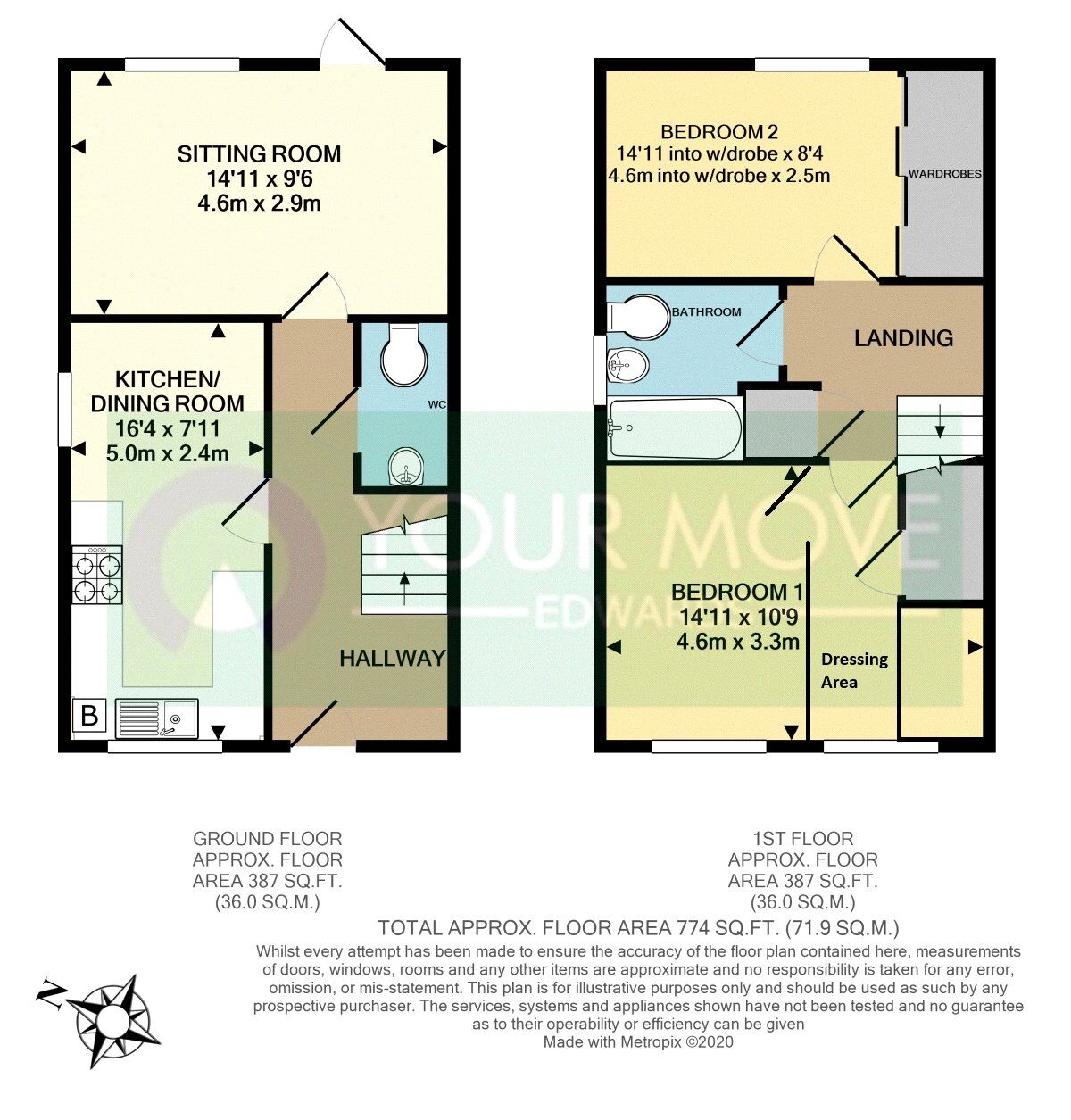 Floorplan of 2 bedroom Semi Detached House for sale, Sampson Close, Devon, EX10