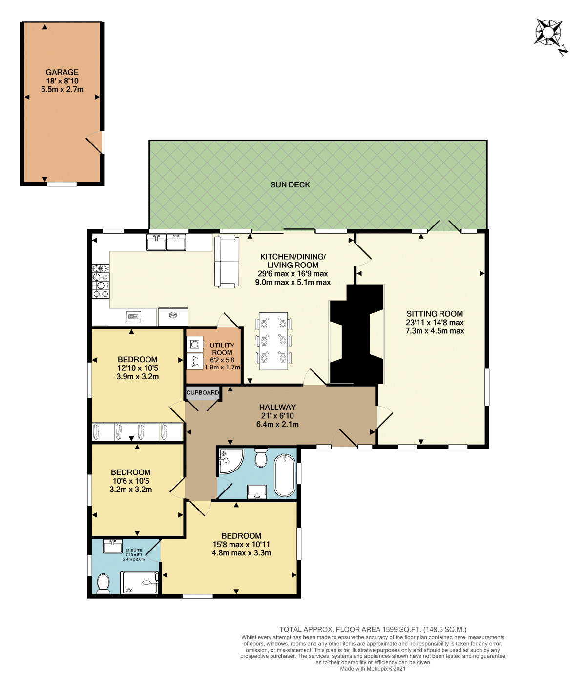 Floorplan of 3 bedroom Detached Bungalow for sale, Sidgard Road, Devon, EX10