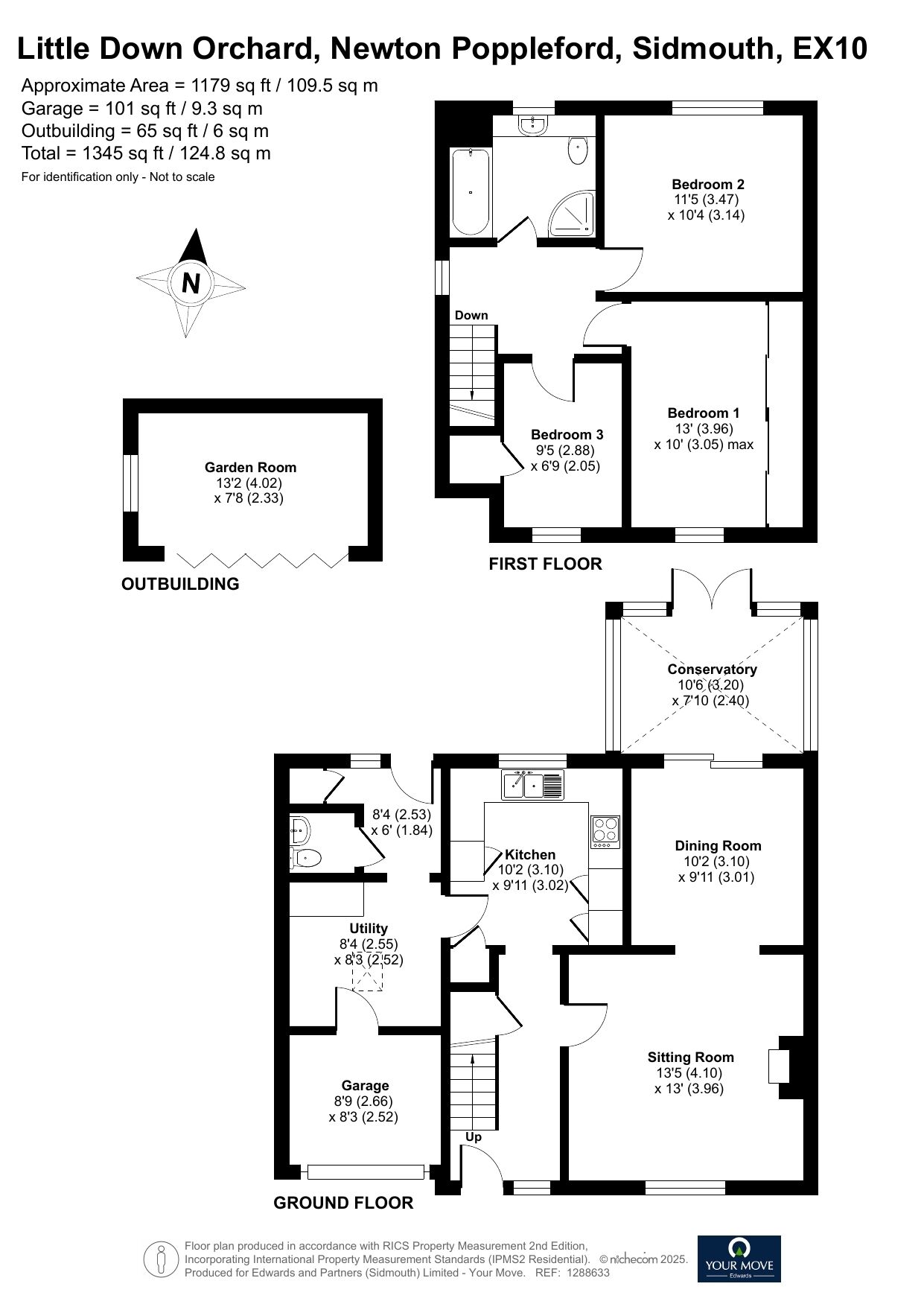 Floorplan of 3 bedroom Semi Detached House for sale, Little Down Orchard, Newton Poppleford, Devon, EX10