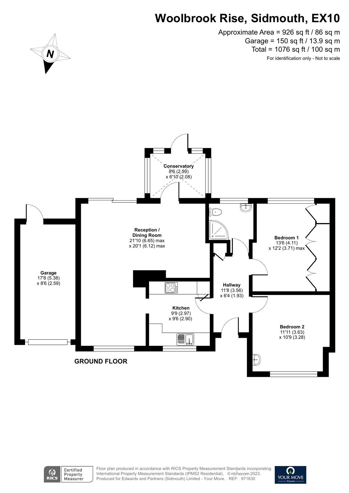 2 bedroom Detached Bungalow for sale, Woolbrook Rise, Sidmouth, EX10