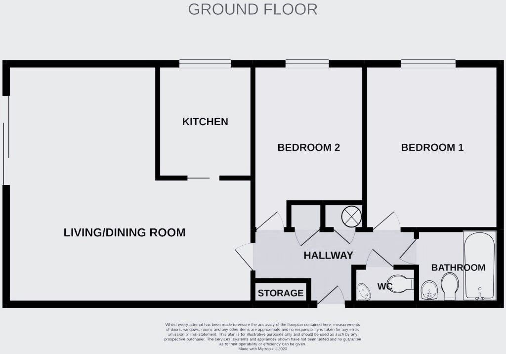 Floorplan of 2 bedroom  Flat for sale, All Saints Road, Sidmouth, Devon, EX10
