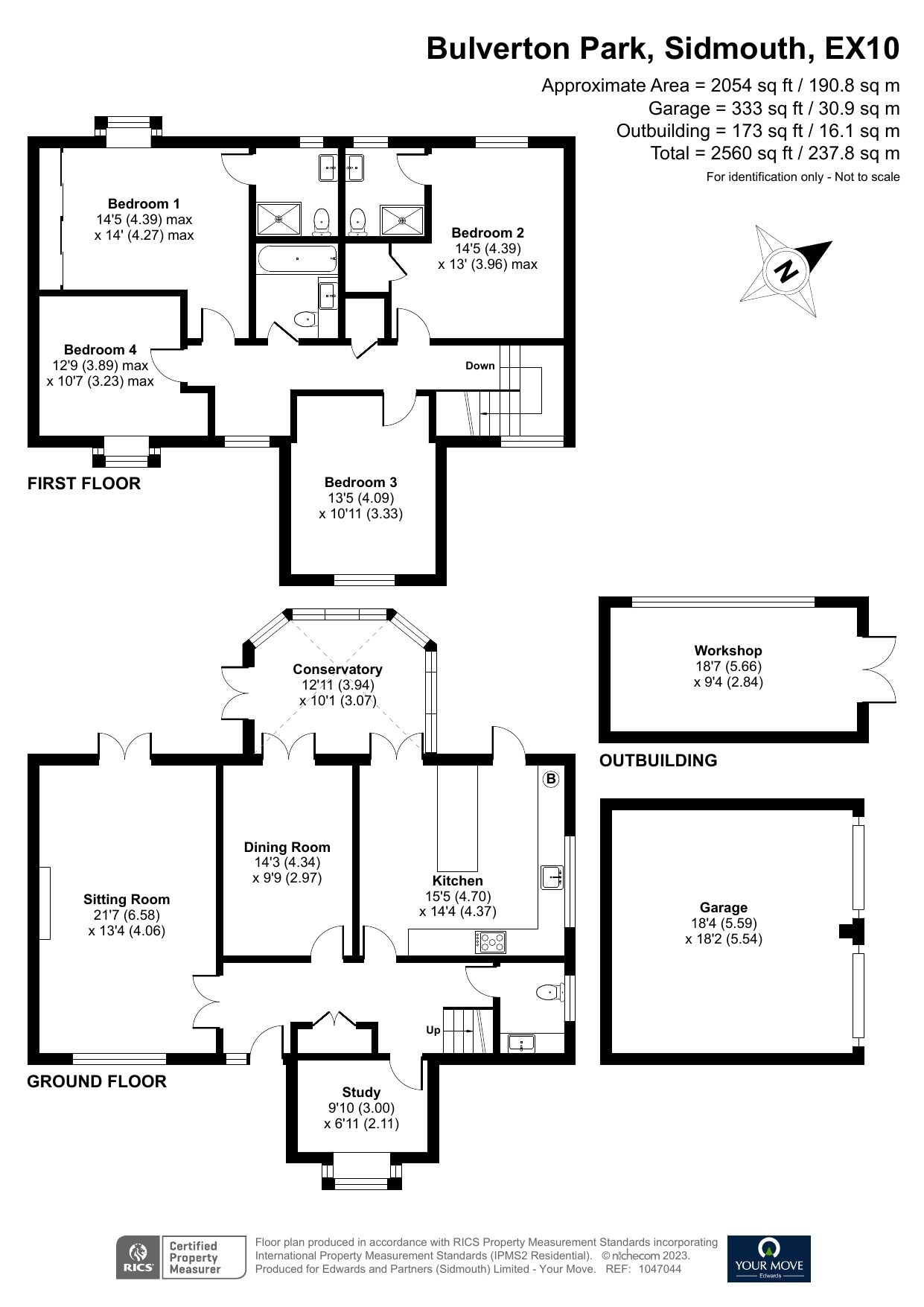 Floorplan of 4 bedroom Detached House for sale, Bulverton Park, Sidmouth, Devon, EX10