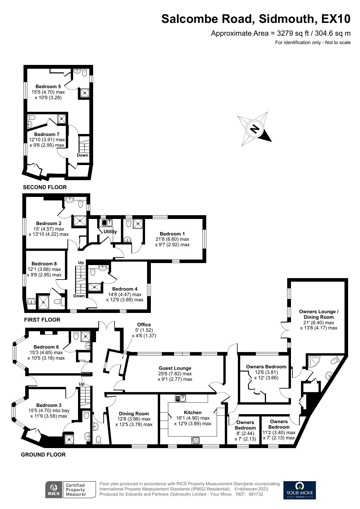 Floorplan of 8 bedroom Detached House for sale, Salcombe Road, Sidmouth, Devon, EX10