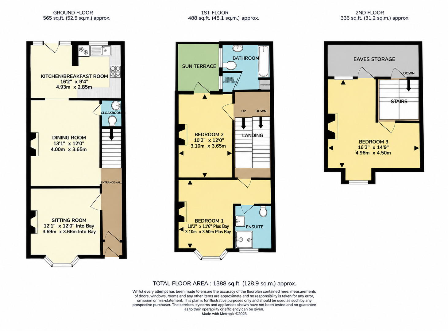 Floorplan of 3 bedroom Mid Terrace House for sale, Temple Street, Sidmouth, Devon, EX10