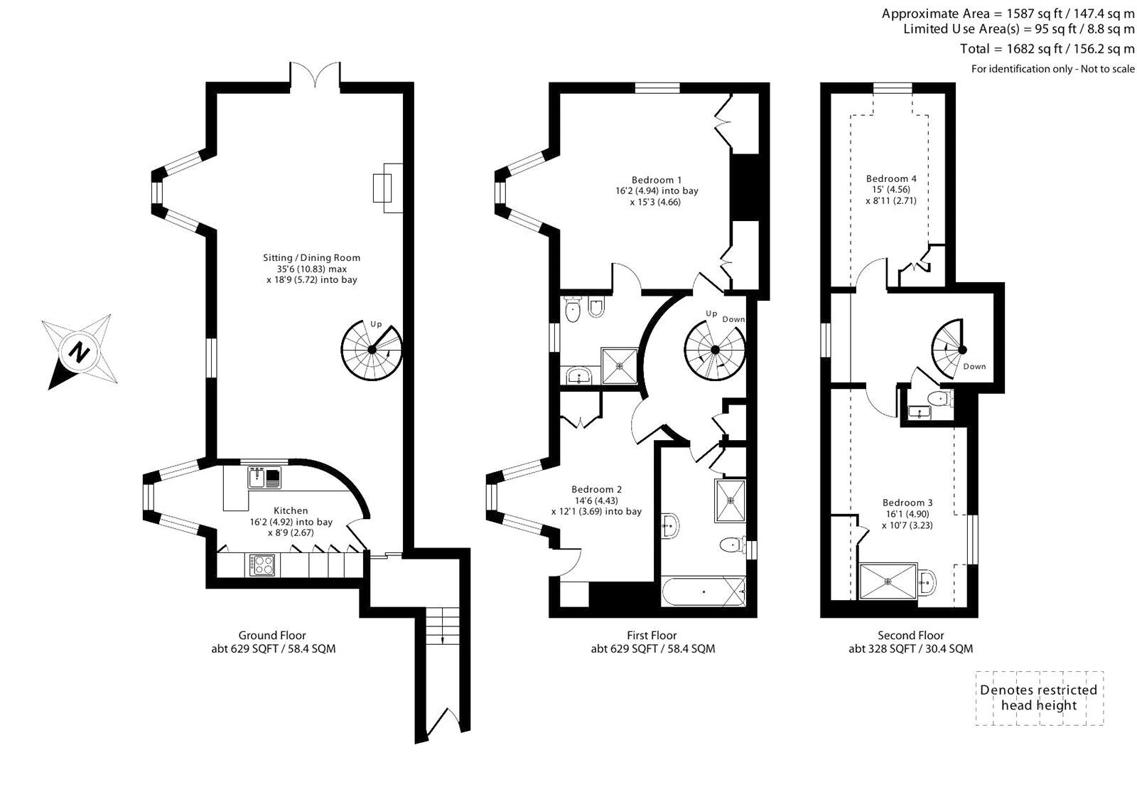 Floorplan of 4 bedroom Flat for sale, Kings Lane, Sidmouth, Devon, EX10