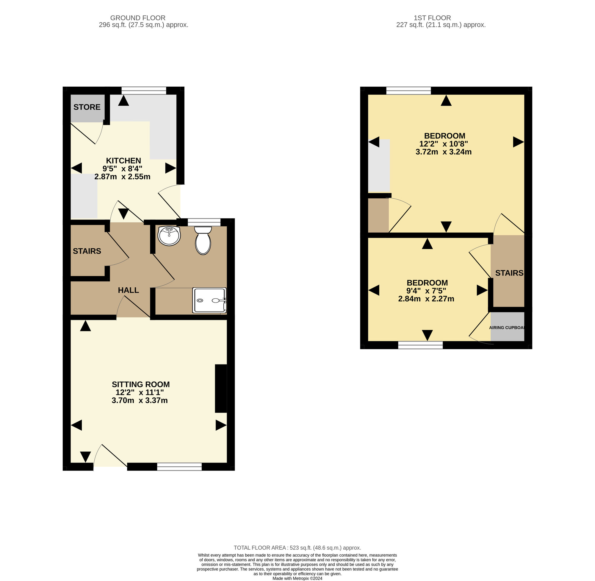Floorplan of 2 bedroom Mid Terrace House for sale, Woolbrook Road, Sidmouth, Devon, EX10