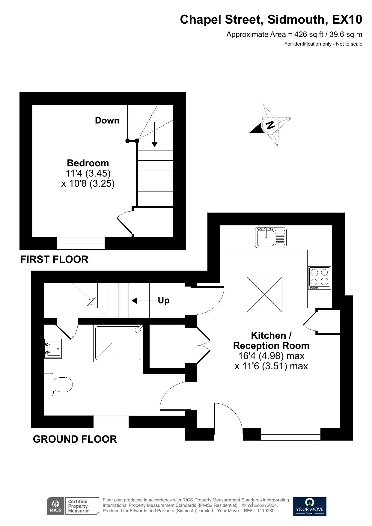Floorplan of 1 bedroom Flat to rent, Chapel Street, Sidmouth, Devon, EX10