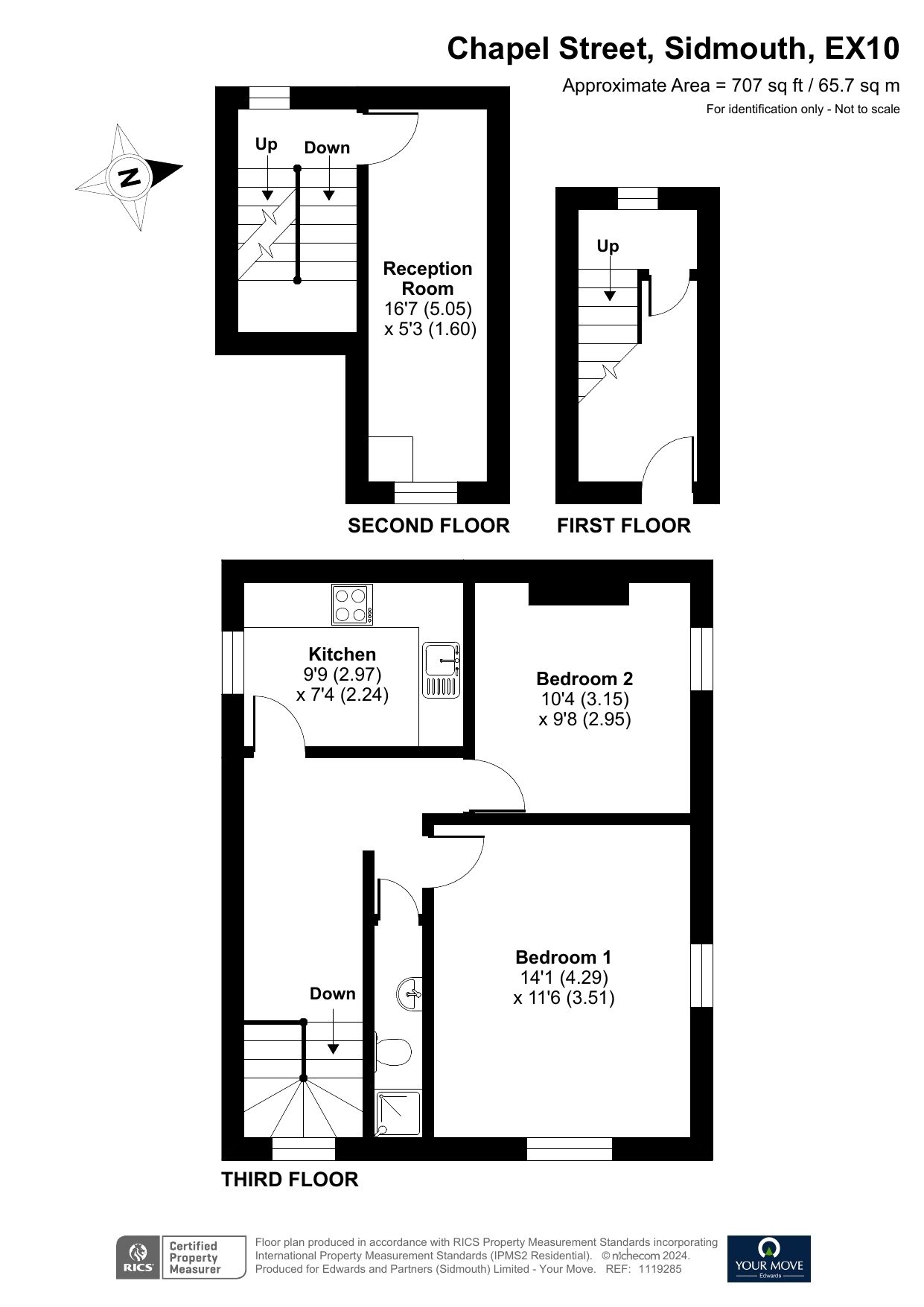 Floorplan of 2 bedroom Flat to rent, Chapel Street, Sidmouth, Devon, EX10