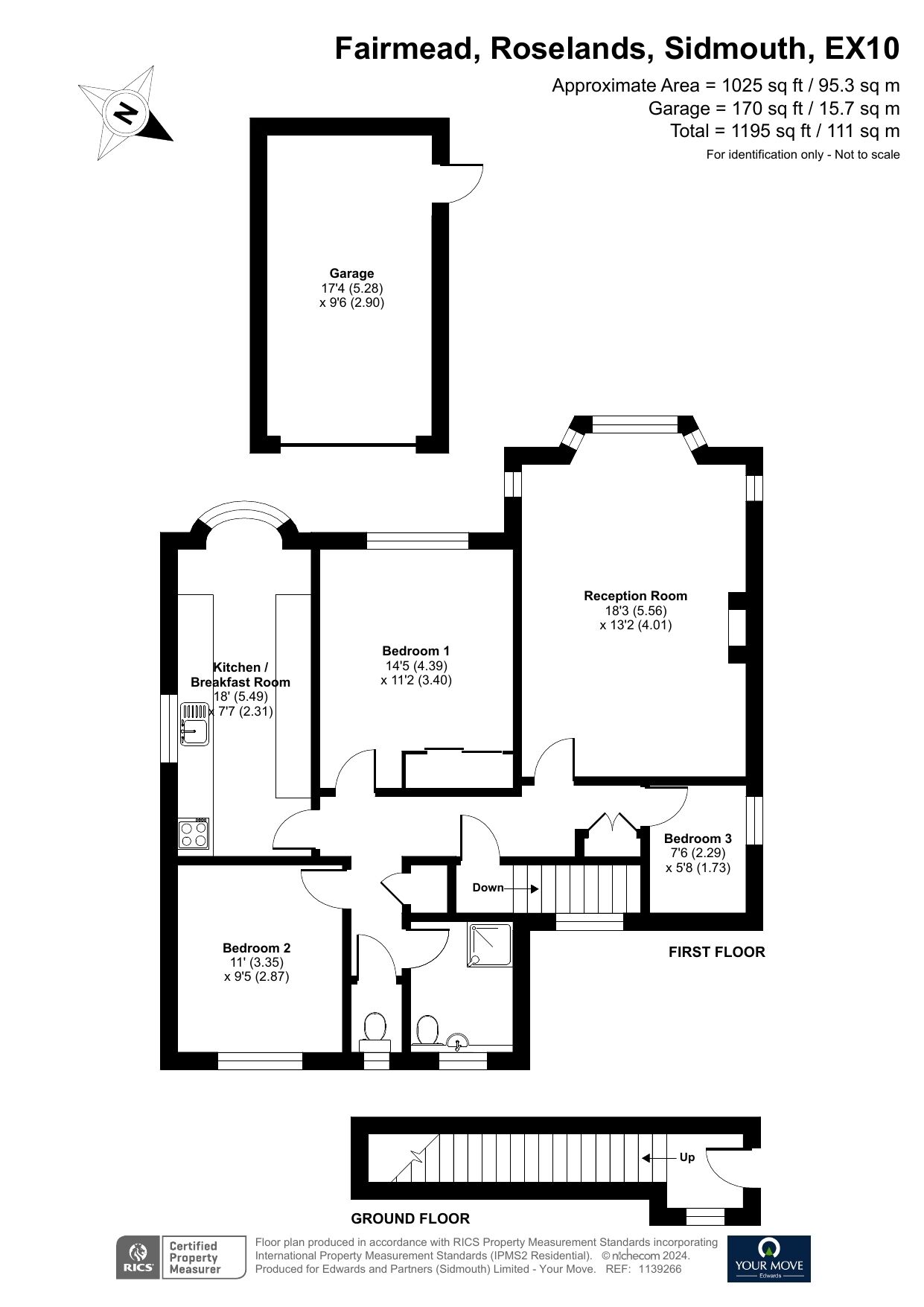 Floorplan of 3 bedroom Flat for sale, Roselands, Sidmouth, Devon, EX10