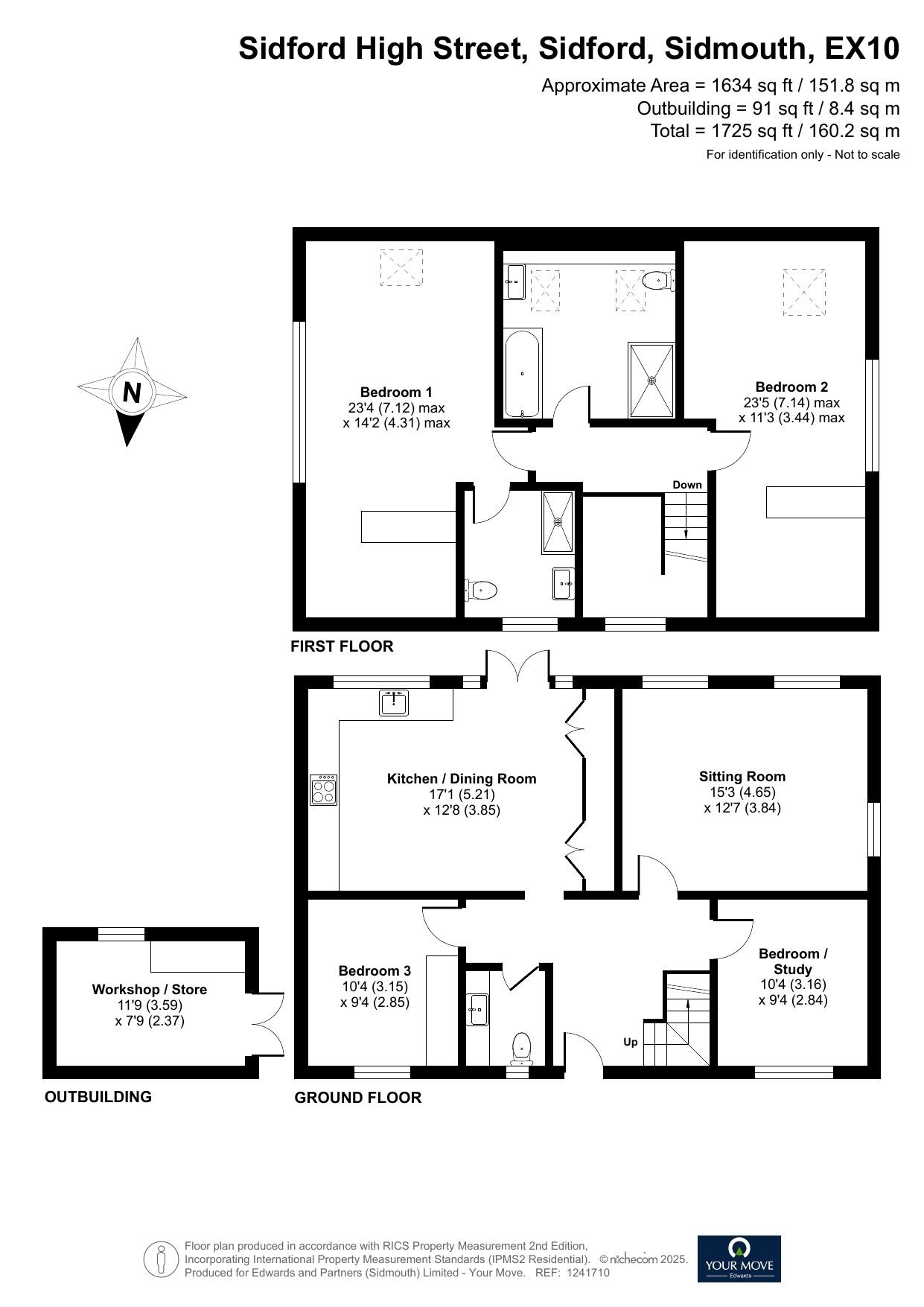 Floorplan of 4 bedroom Detached House for sale, Sidford High Street, Sidford, Devon, EX10