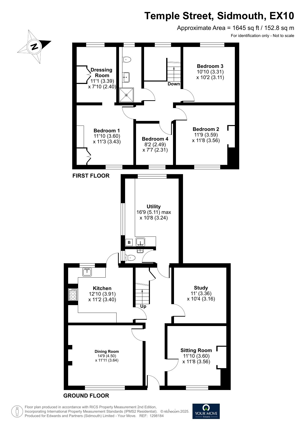 Floorplan of 4 bedroom Mid Terrace House for sale, Temple Street, Sidmouth, Devon, EX10