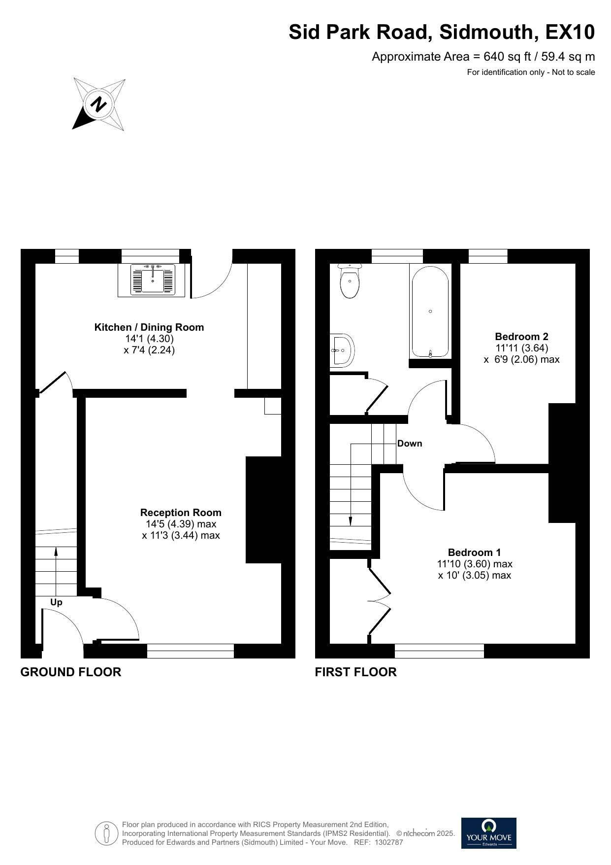 Floorplan of 2 bedroom Mid Terrace House for sale, Sid Park Road, Sidmouth, Devon, EX10