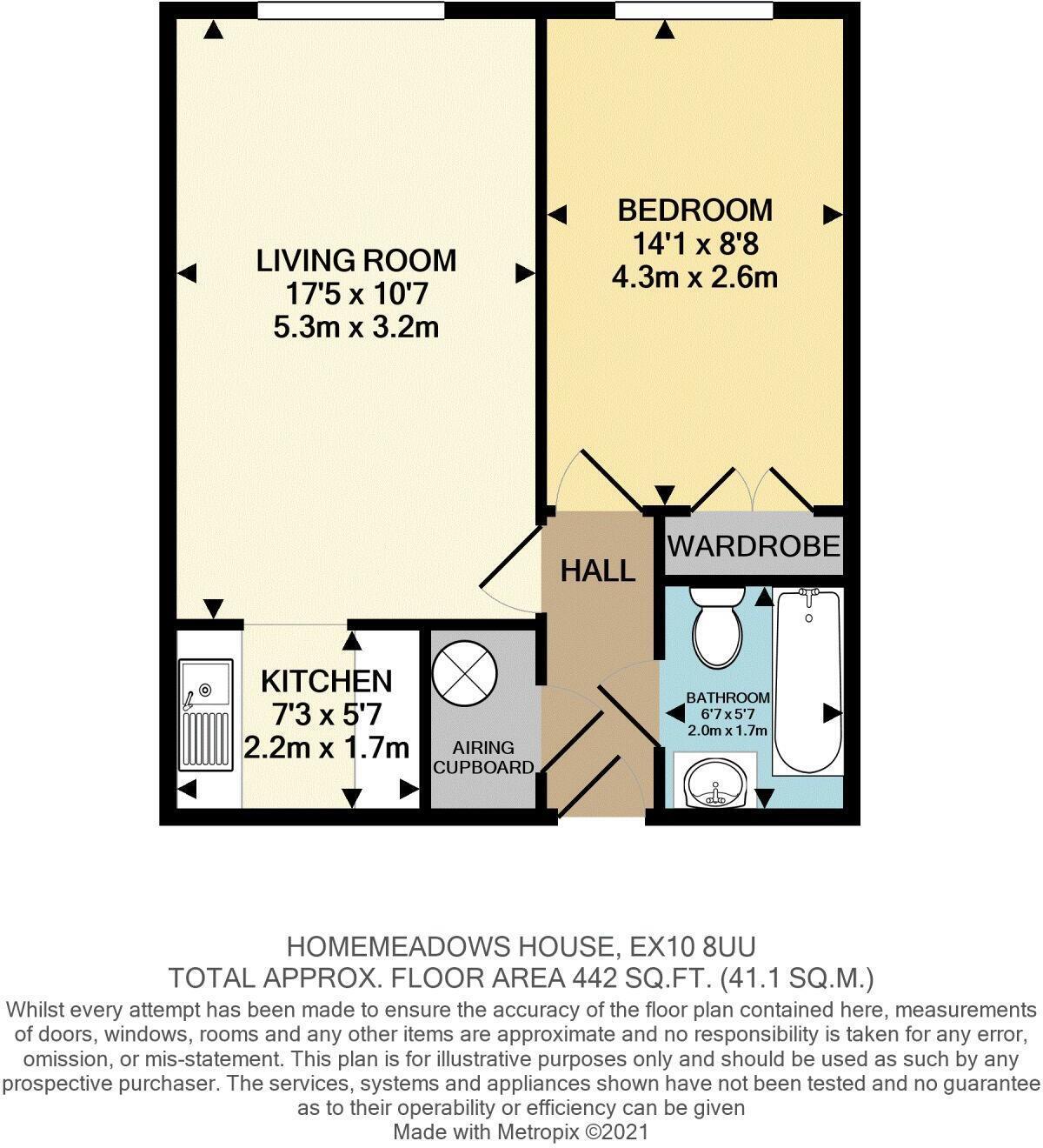 Floorplan of 1 bedroom Flat for sale, Brewery Lane, Sidmouth, Devon, EX10