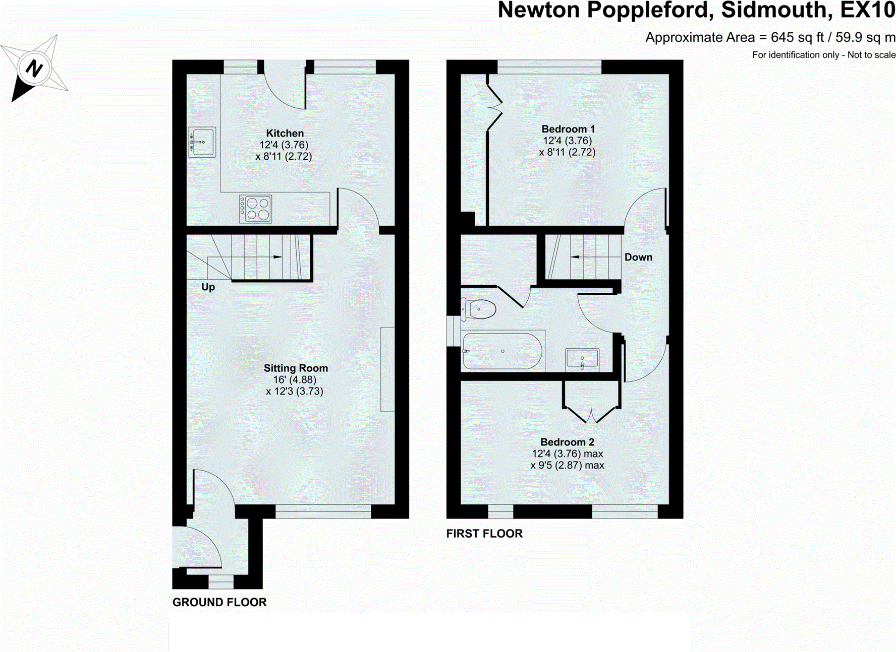 Floorplan of 2 bedroom Mid Terrace House for sale, King Alfred Way, Newton Poppleford, Devon, EX10