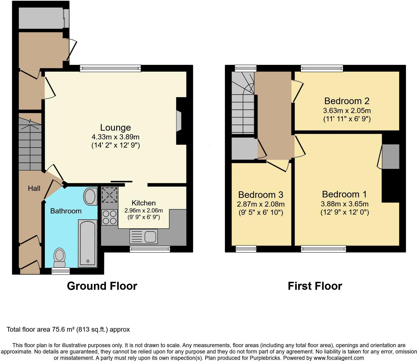 Floorplan of 3 bedroom Mid Terrace House for sale, Manstone Avenue, Sidmouth, Devon, EX10