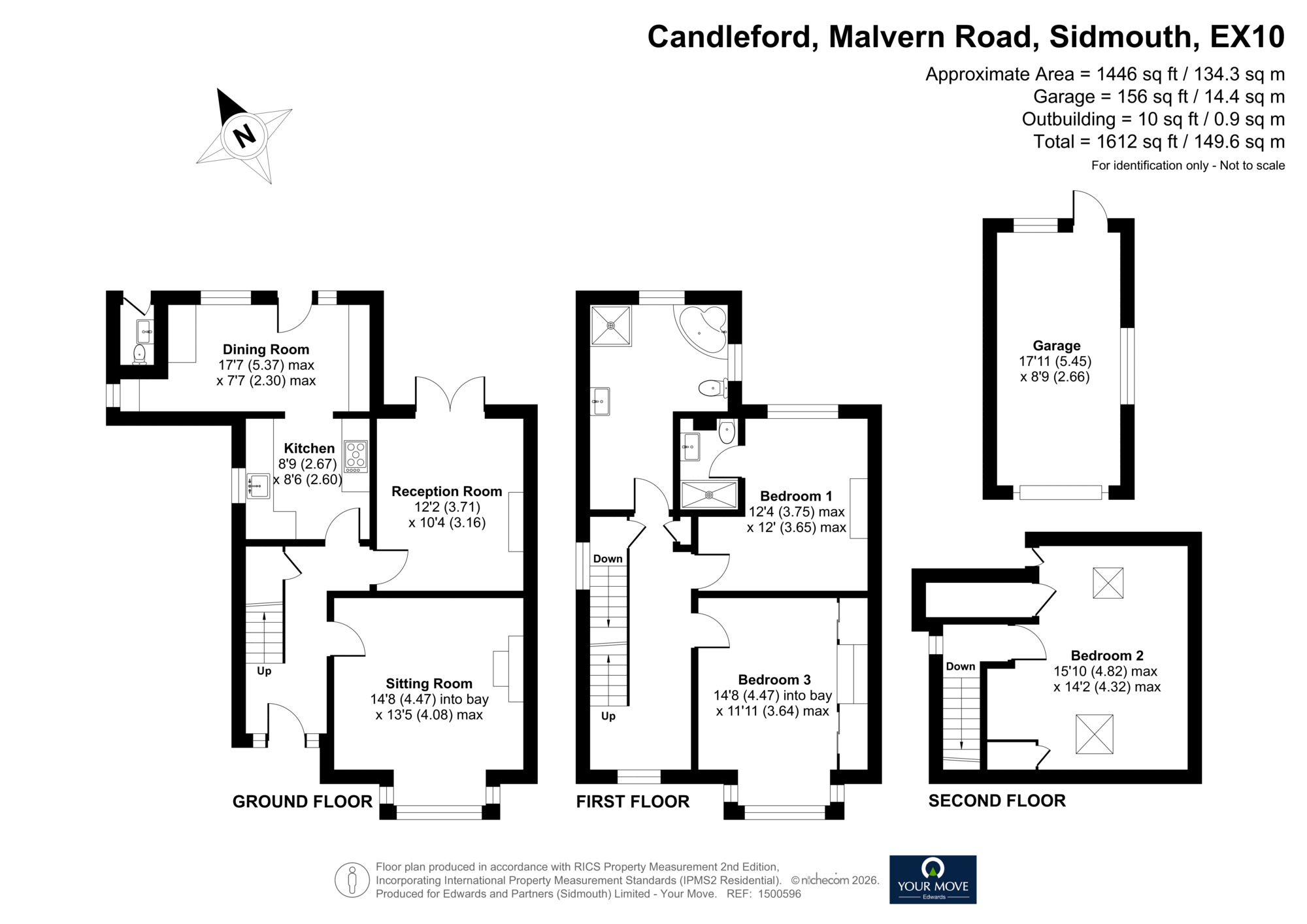 Floorplan of 3 bedroom Semi Detached House for sale, Malvern Road, Sidmouth, Devon, EX10
