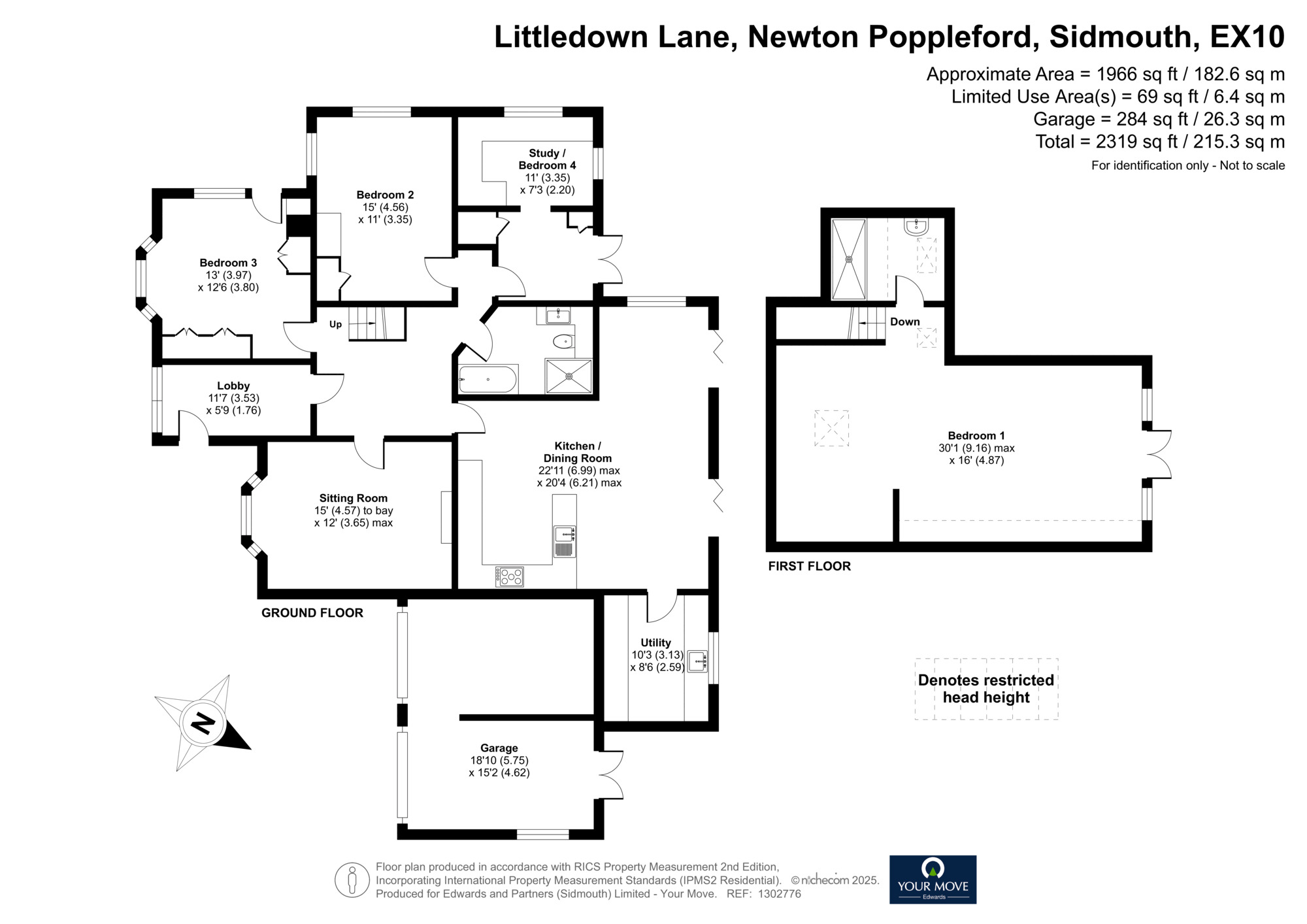 Floorplan of 4 bedroom Detached House for sale, Littledown Lane, Newton Poppleford, Devon, EX10