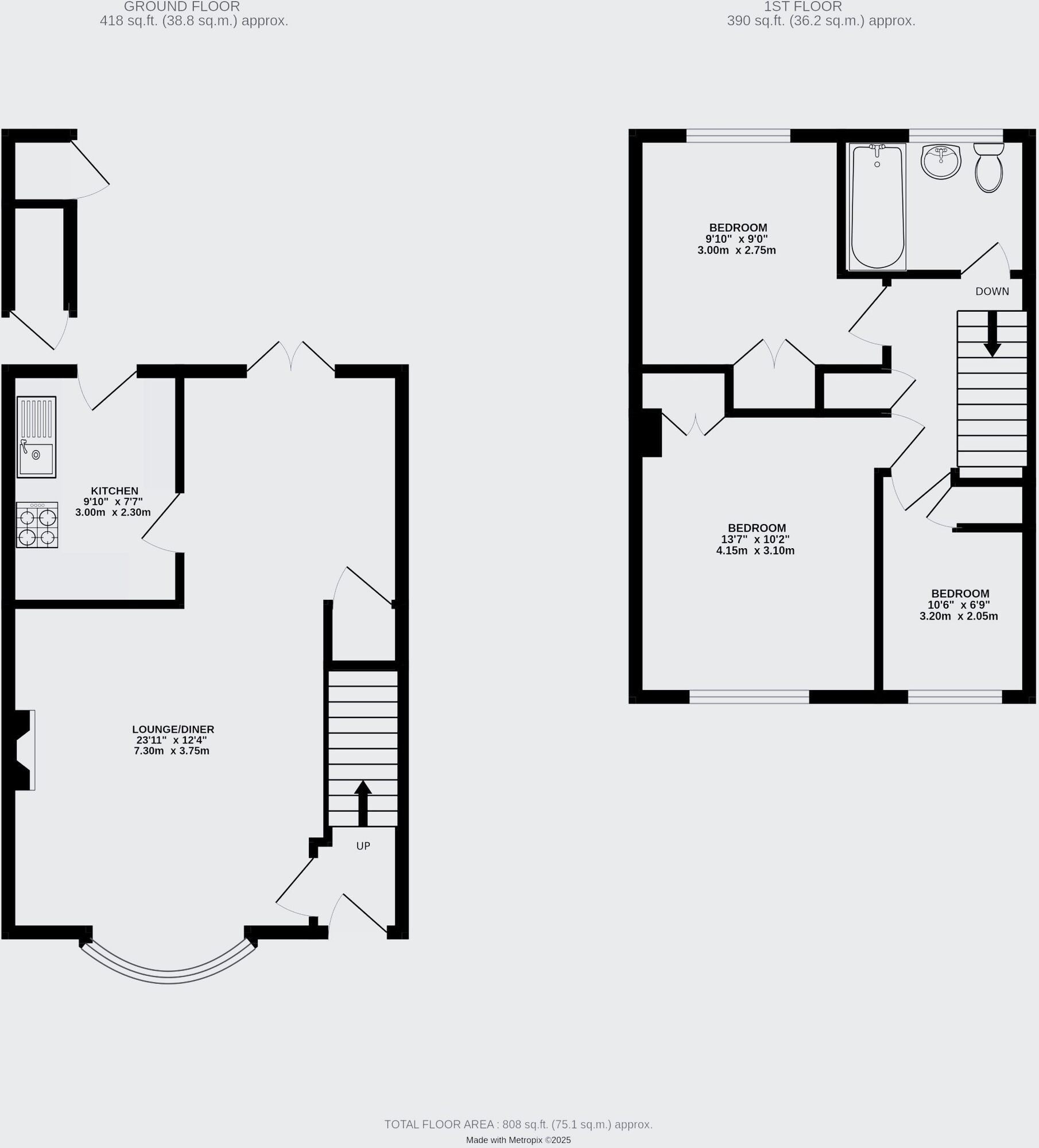 Floorplan of 3 bedroom Semi Detached House for sale, Tyrrell Mead, Sidmouth, Devon, EX10