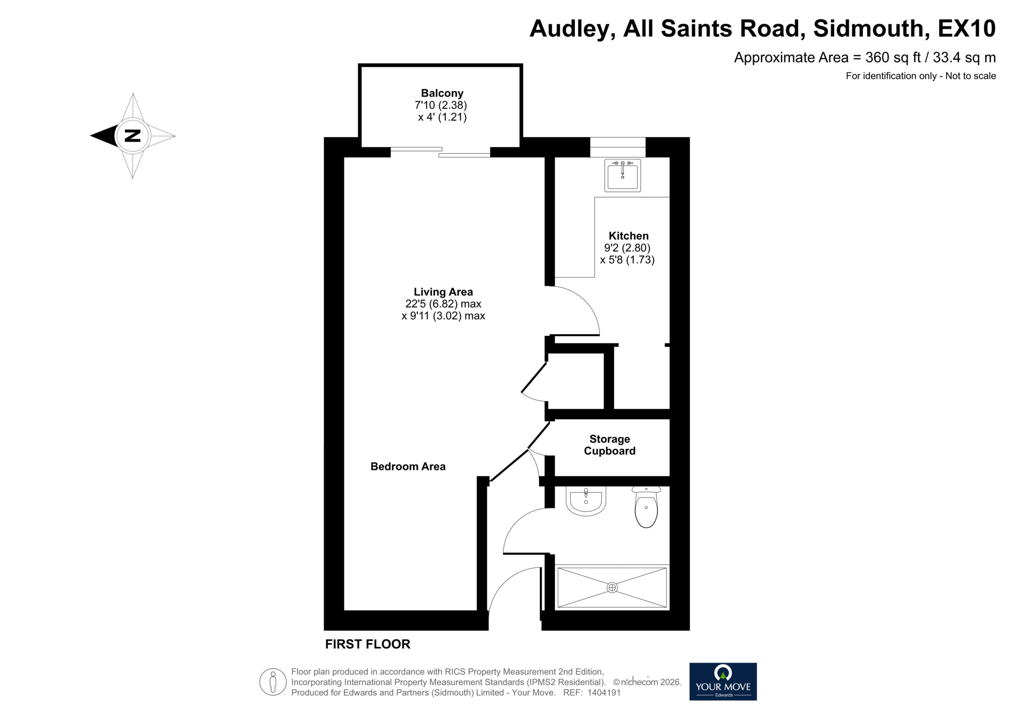 Floorplan of 1 bedroom Flat for sale, All Saints Road, Sidmouth, Devon, EX10