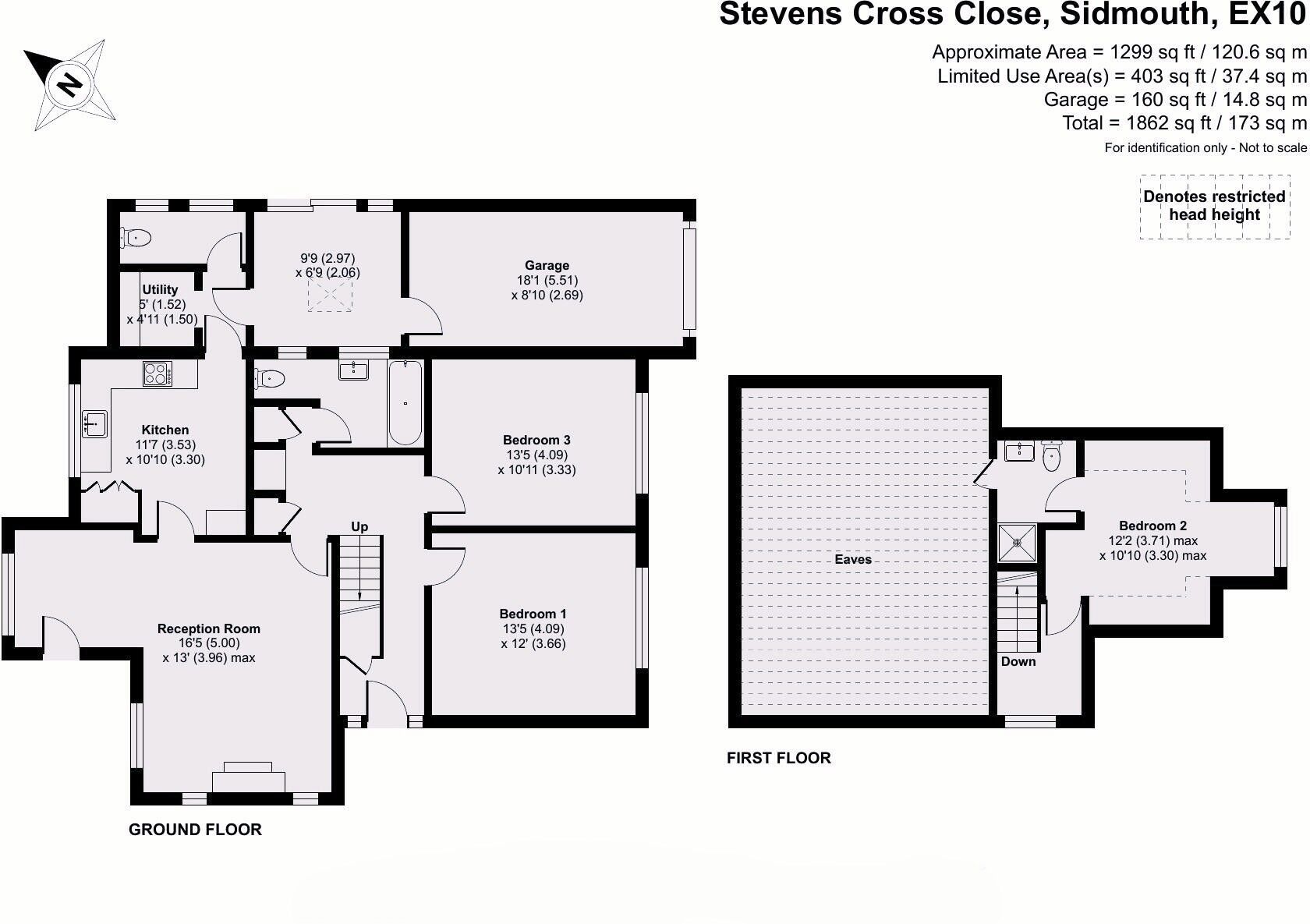 Floorplan of 3 bedroom Detached Bungalow for sale, Stevens Cross Close, Sidmouth, Devon, EX10