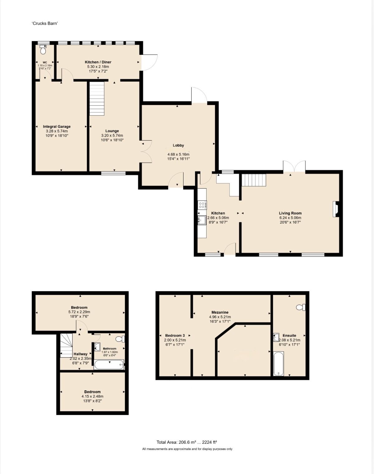 Floorplan of 3 bedroom End Terrace House for sale, Church Road, Colaton Raleigh, Devon, EX10