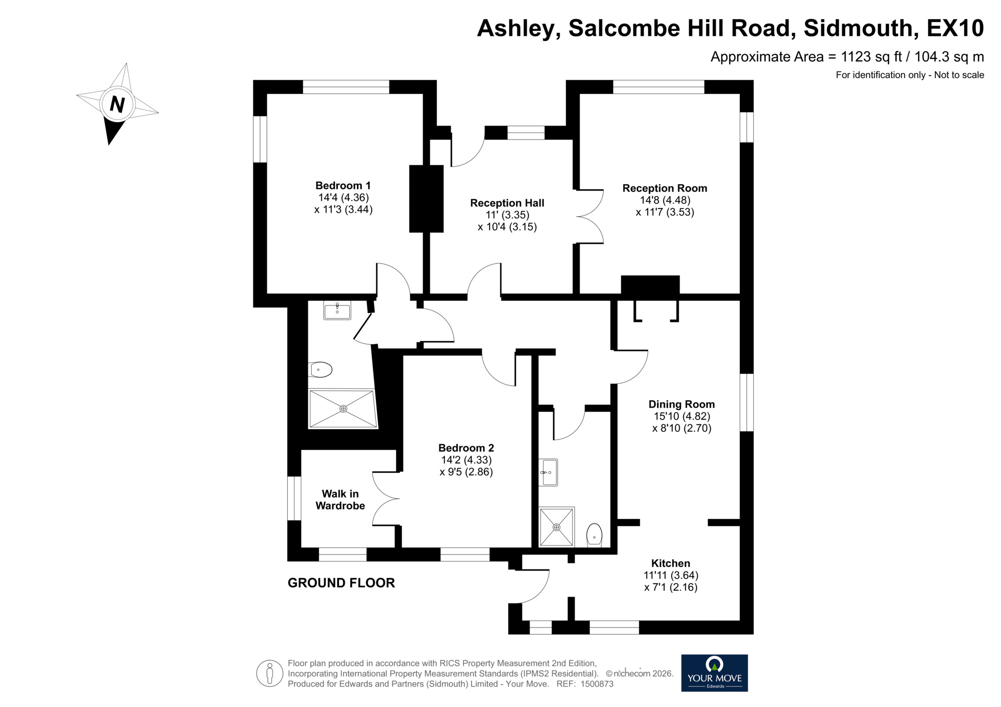 Floorplan of 2 bedroom Flat for sale, Salcombe Hill Road, Sidmouth, Devon, EX10