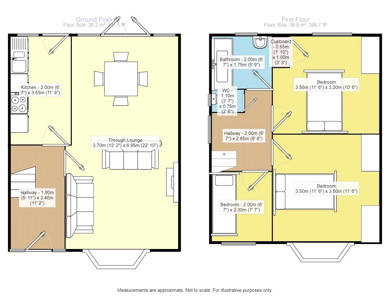 Floorplan of 3 bedroom Semi Detached House for sale, Flaxley Road, Birmingham, West Midlands, B33