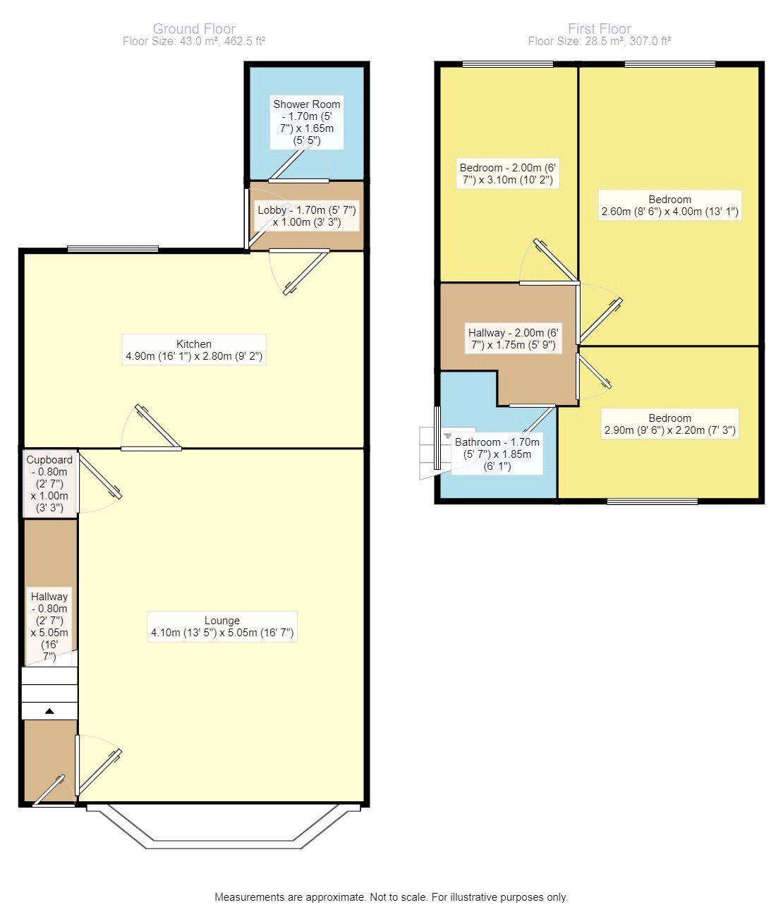 Floorplan of 3 bedroom End Terrace House for sale, Wash Lane, Birmingham, West Midlands, B25