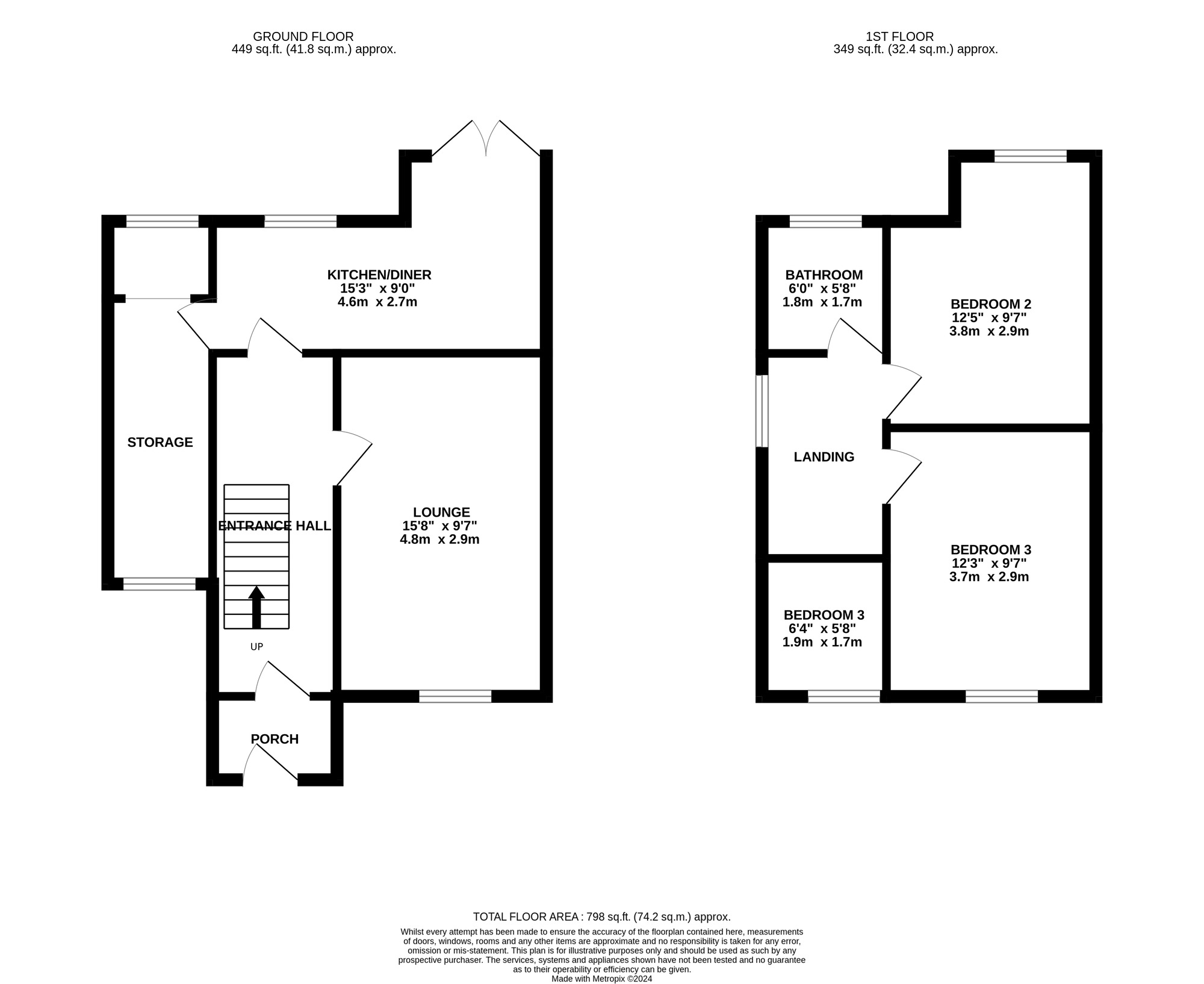 Floorplan of 3 bedroom Semi Detached House for sale, Elmay Road, Birmingham, West Midlands, B26