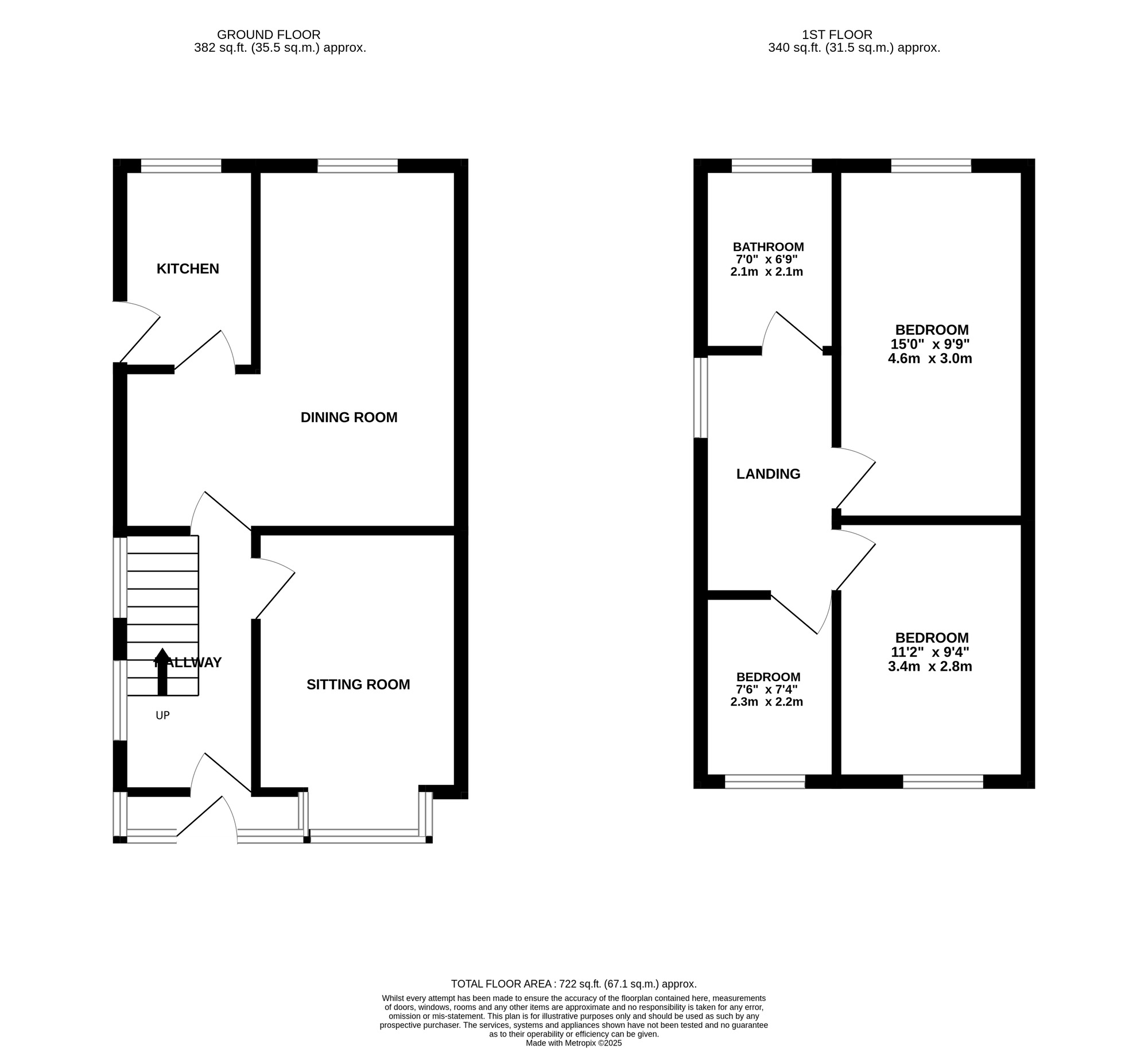 Floorplan of 3 bedroom Mid Terrace House for sale, Caldwell Road, Birmingham, West Midlands, B9