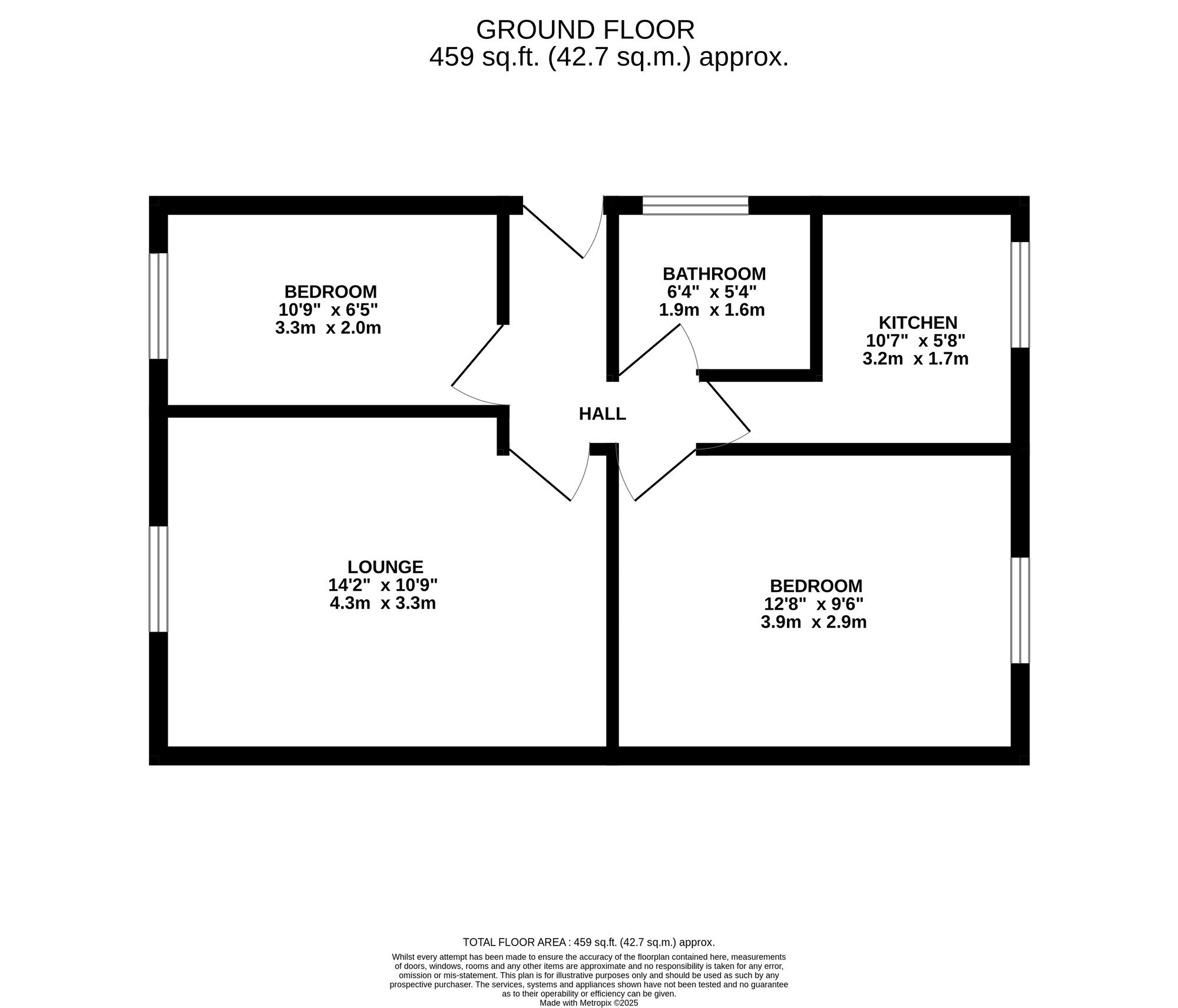 Floorplan of 2 bedroom  Flat for sale, Gayhurst Drive, Birmingham, West Midlands, B25