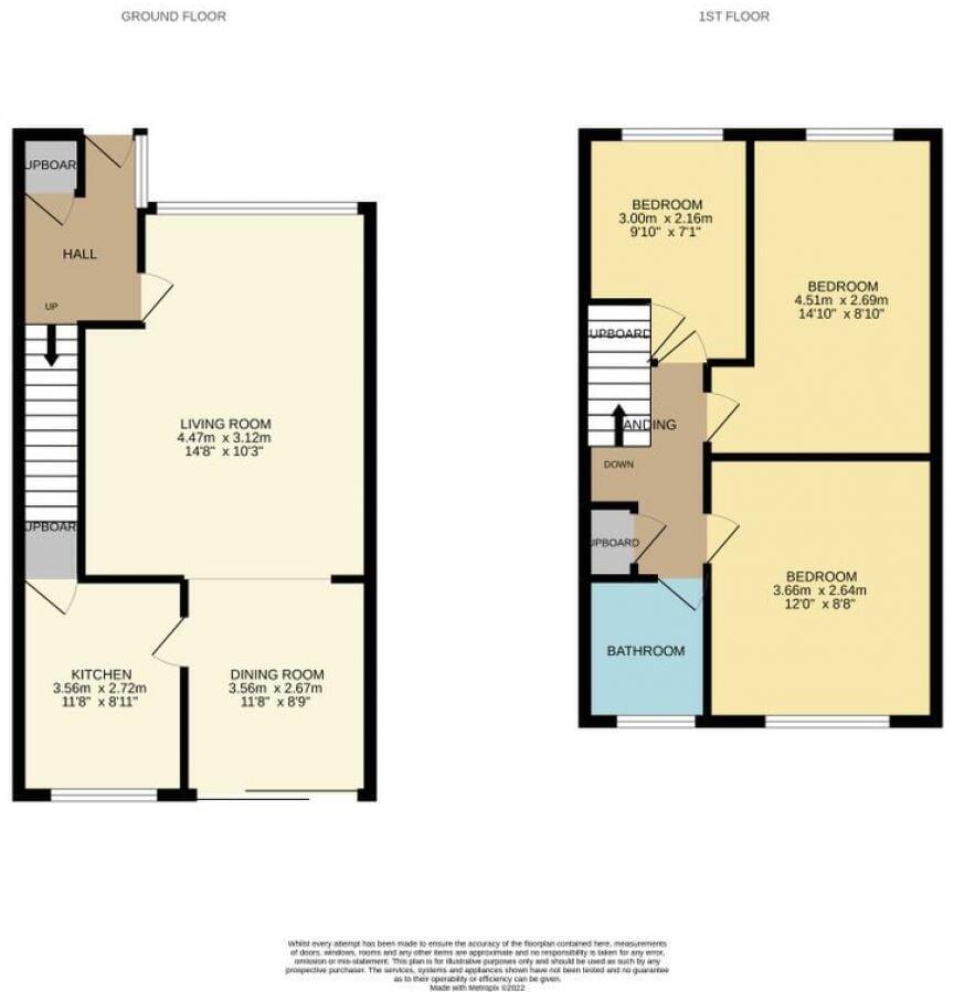 Floorplan of 3 bedroom End Terrace House for sale, Canberra Way, Birmingham, West Midlands, B12