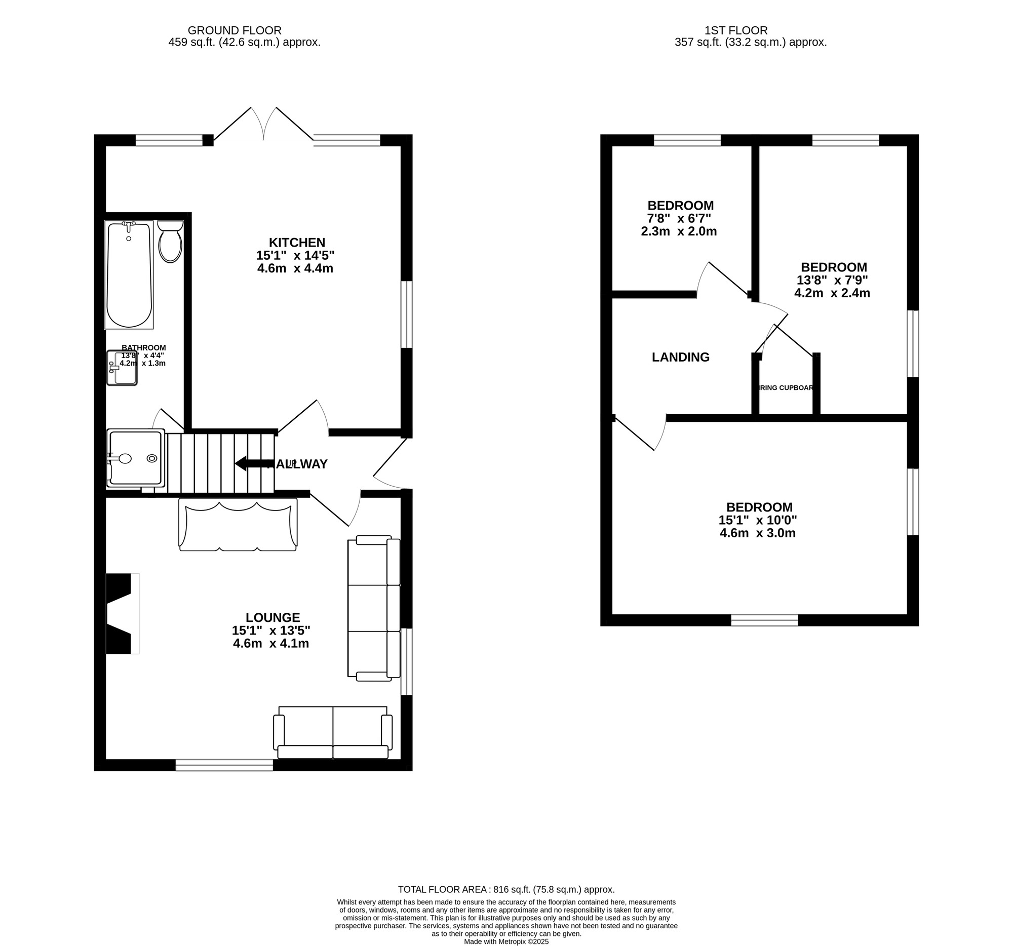 Floorplan of 3 bedroom End Terrace House for sale, Wyndhurst Road, Birmingham, West Midlands, B33