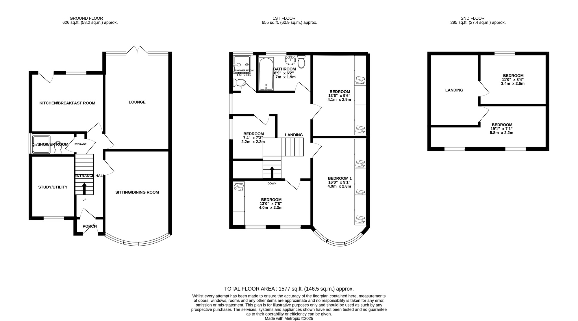 Floorplan of 6 bedroom Semi Detached House for sale, Ferndale Road, Birmingham, West Midlands, B28