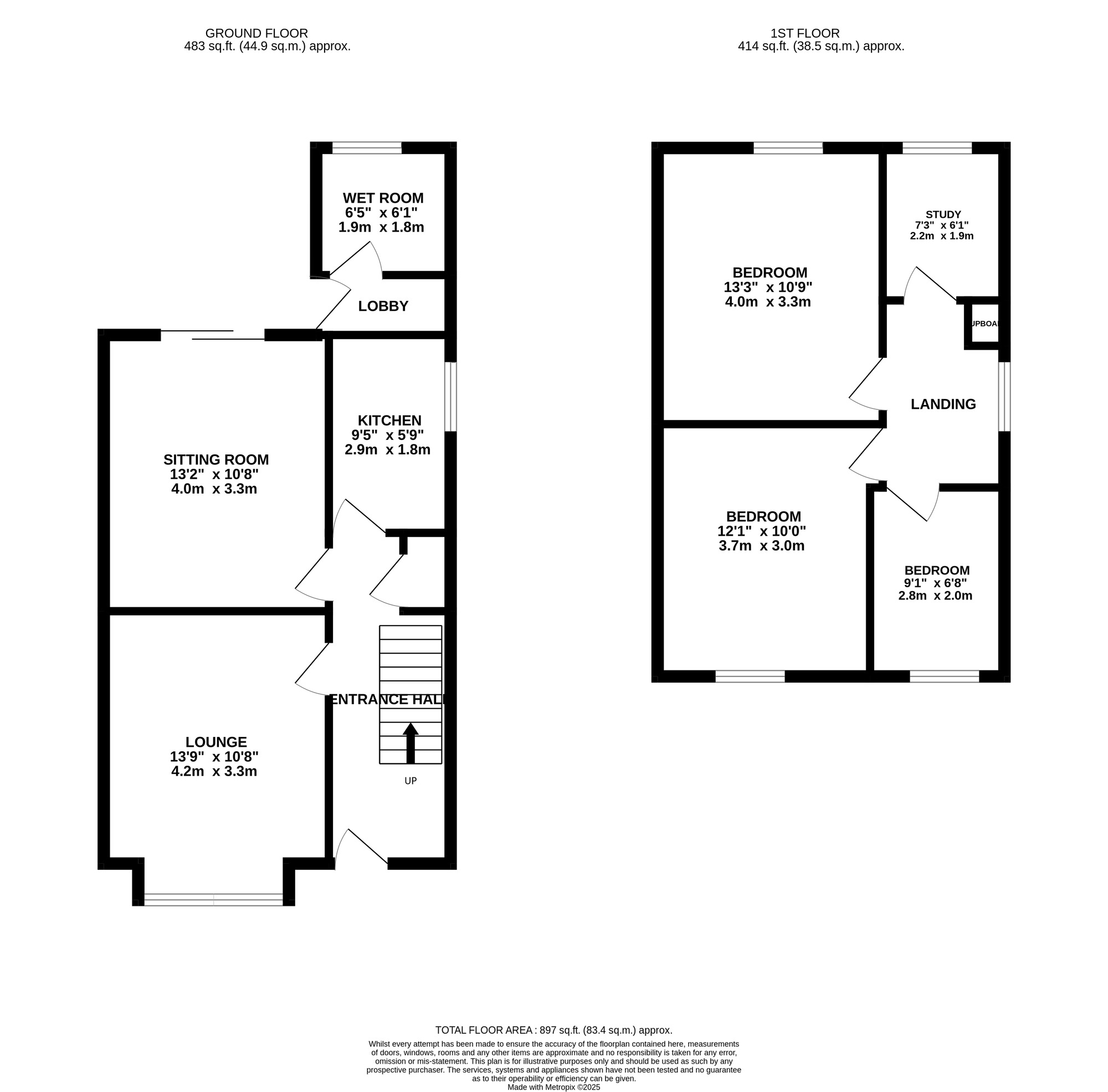 Floorplan of 3 bedroom Semi Detached House for sale, Redthorn Grove, Birmingham, West Midlands, B33