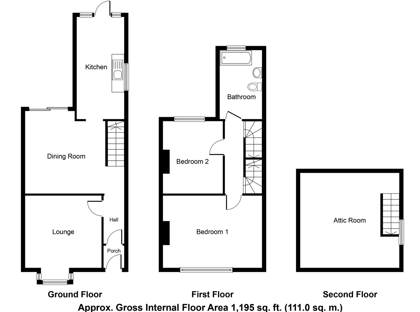 Floorplan of 3 bedroom Semi Detached House for sale, Church Hill Road, Solihull, West Midlands, B91